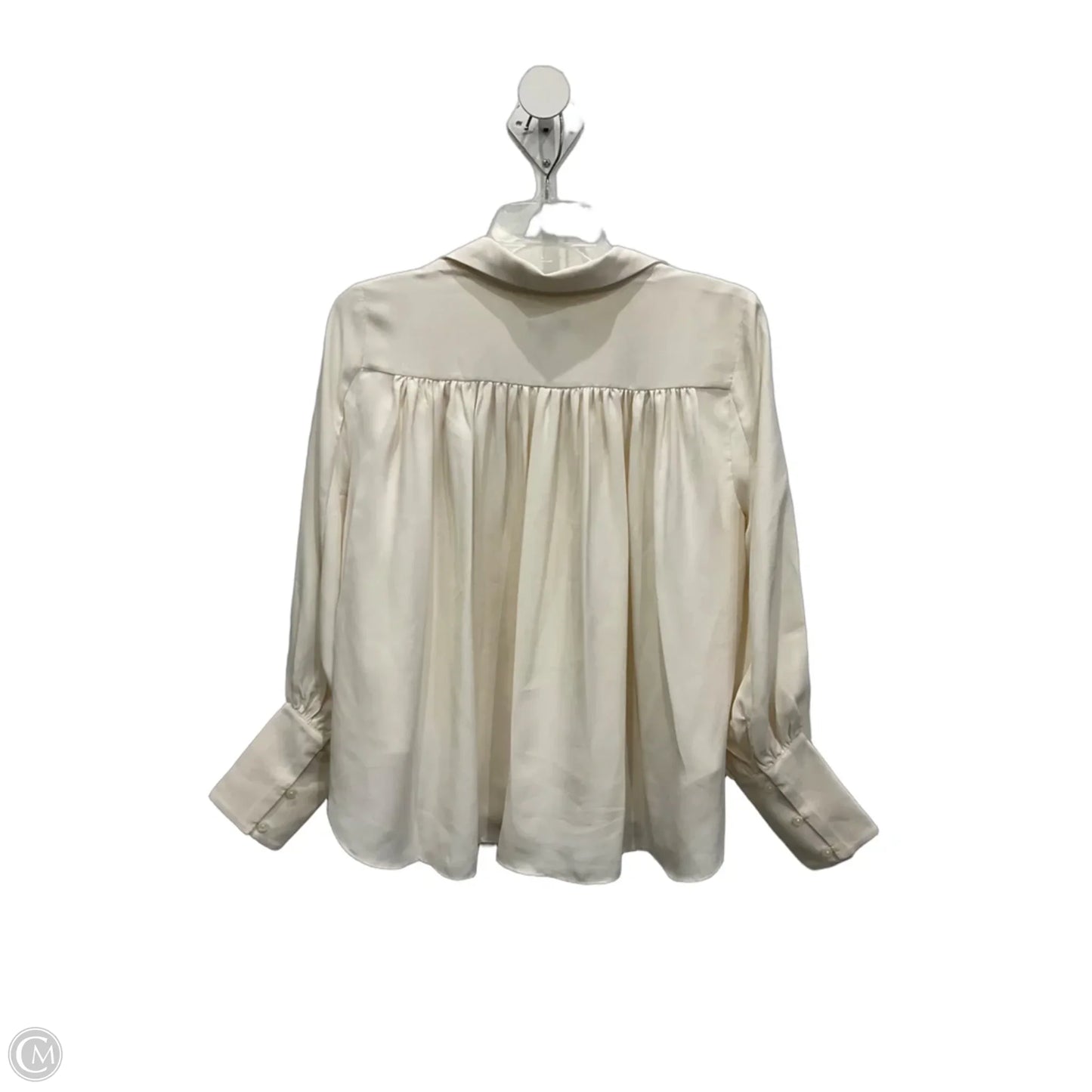 Blouse Long Sleeve By Ann Taylor In Cream, Size: Sp