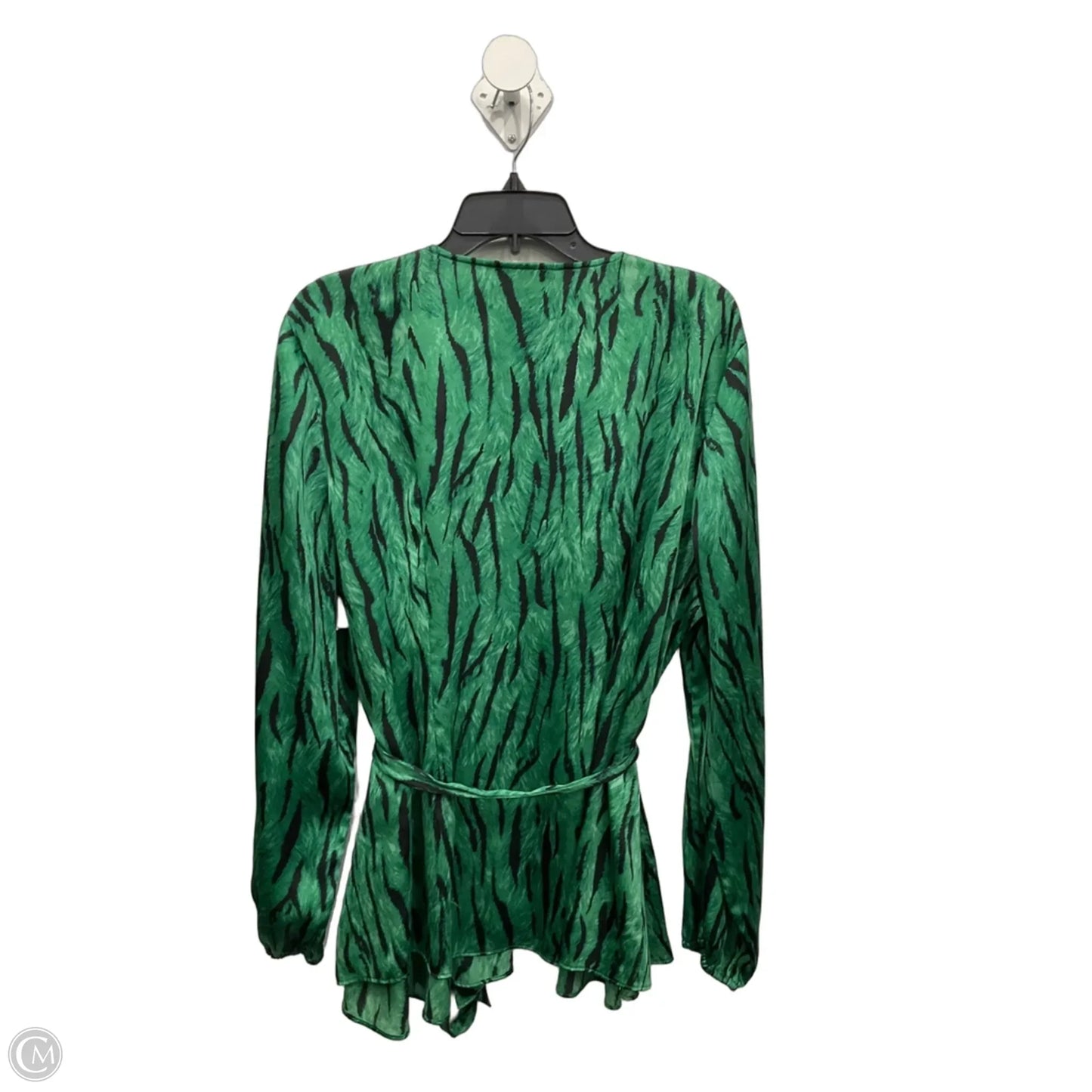 Top Long Sleeve By International Concepts In Black & Green, Size: 3x