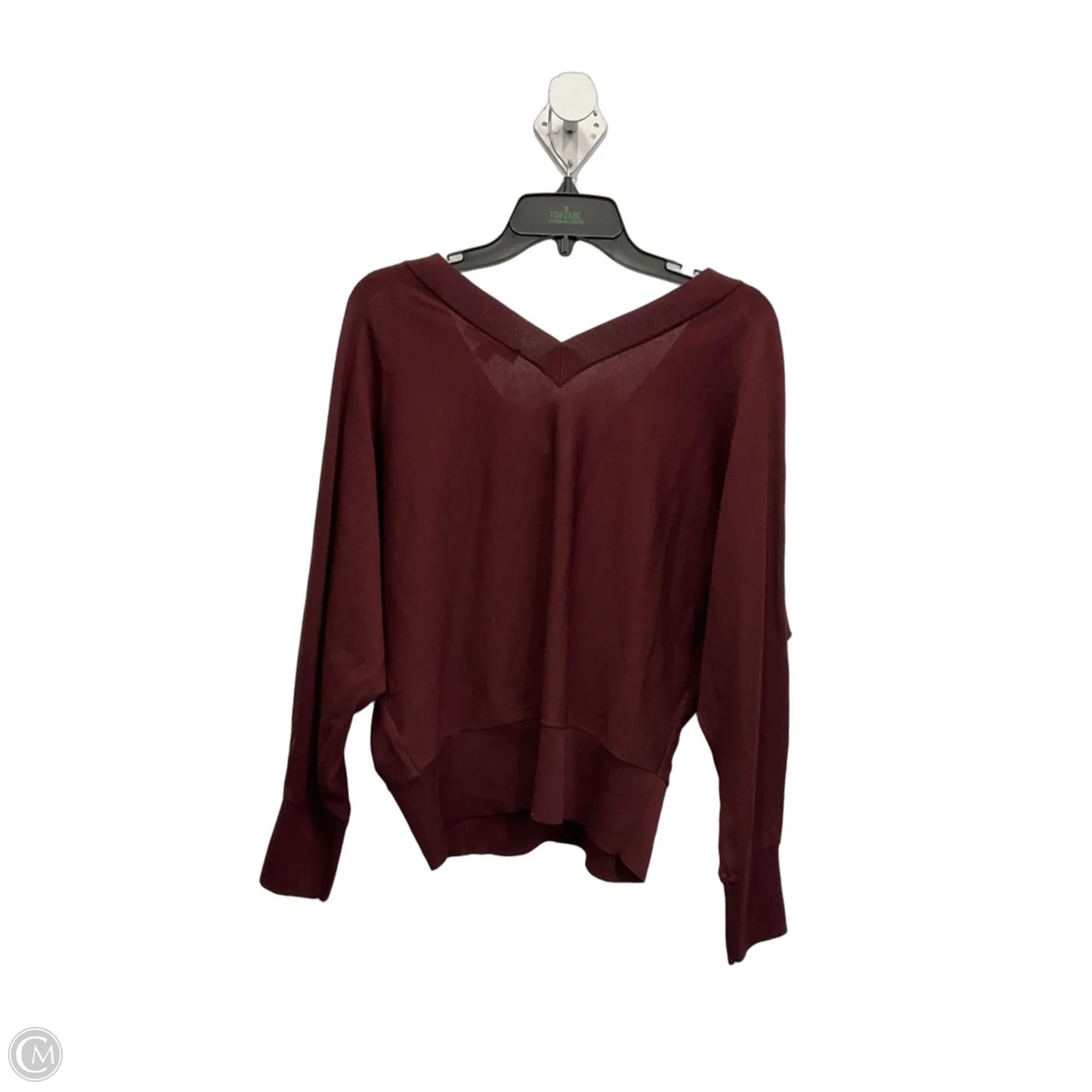 Top Long Sleeve By International Concepts In Maroon, Size: L