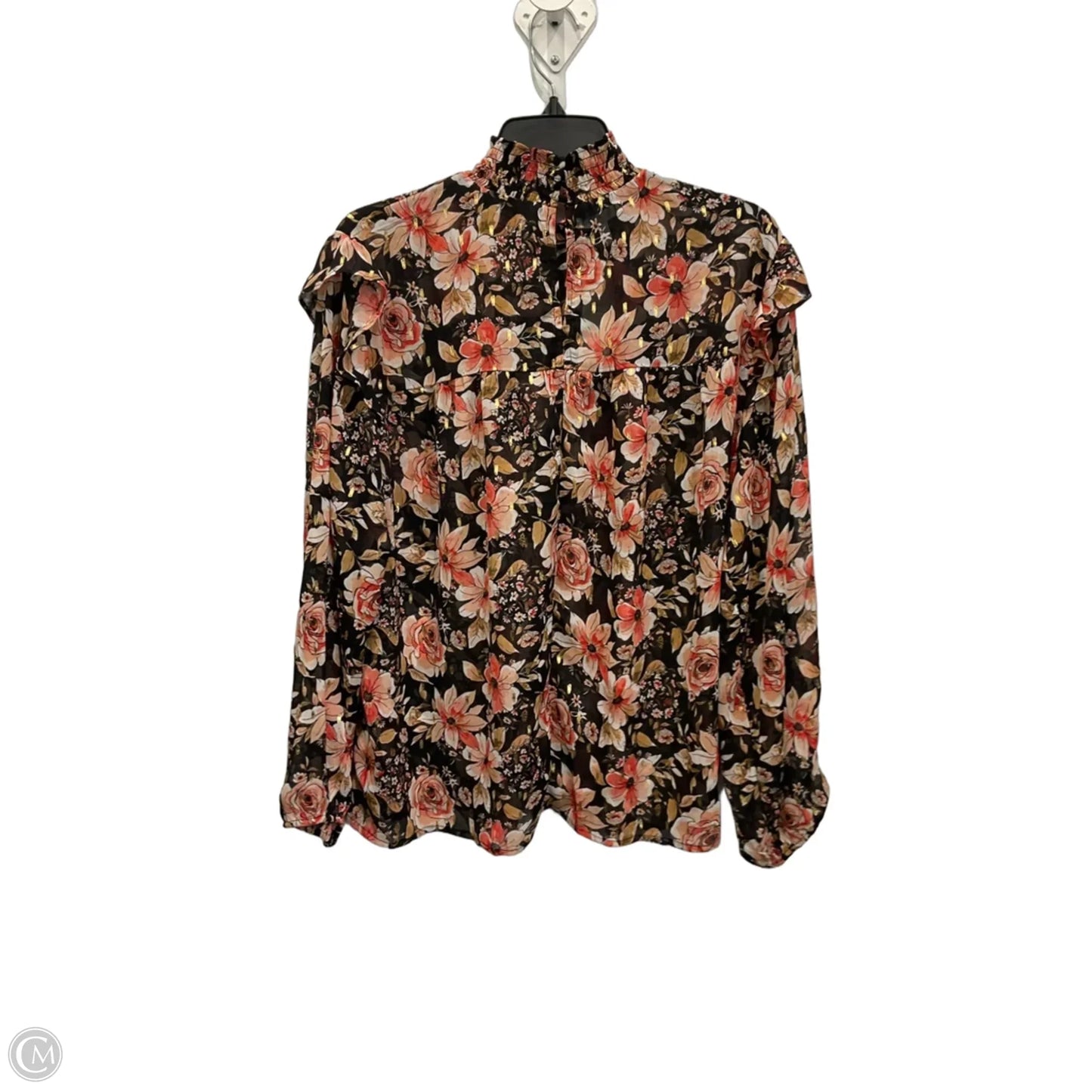 Top Long Sleeve By Maurices In Floral Print, Size: Xl