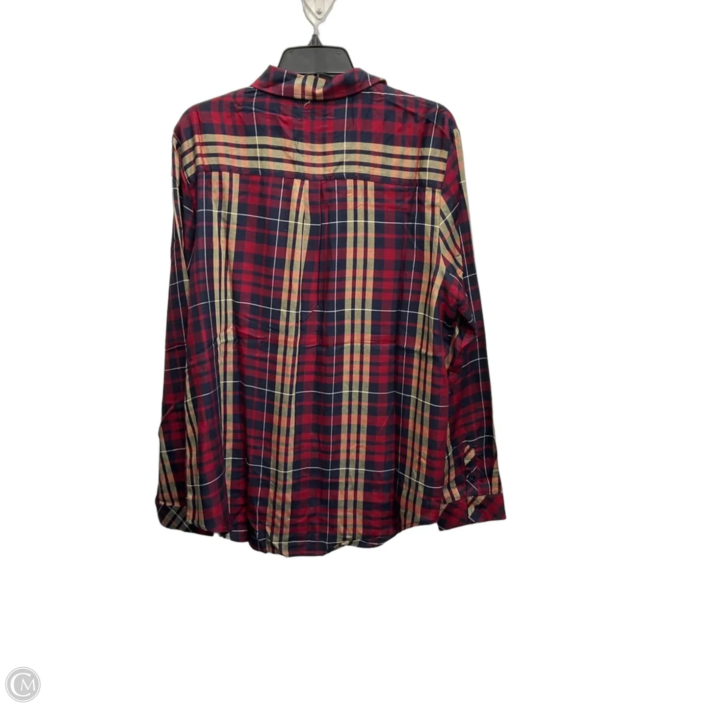 Blouse Long Sleeve By C Est. 1946 In Blue & Red, Size: Xl