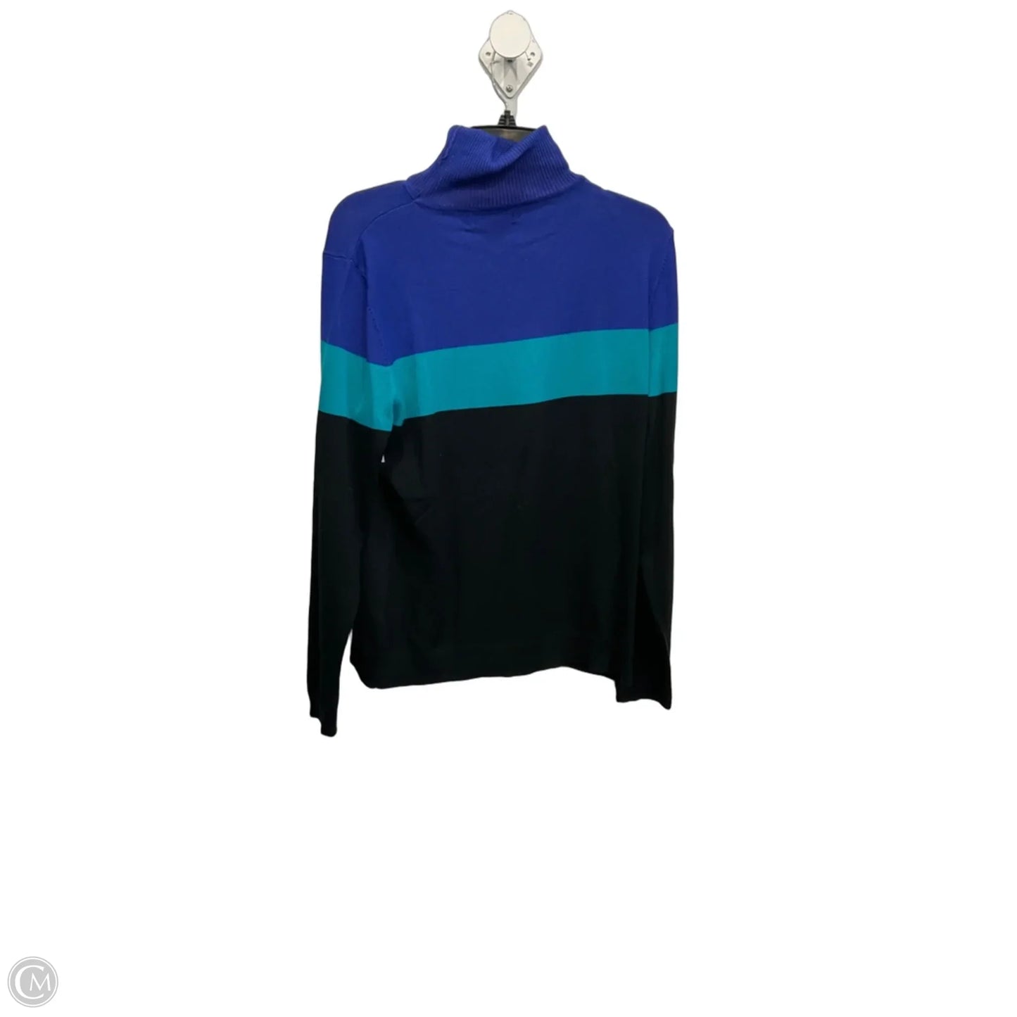 Sweater By Dressbarn In Black & Blue, Size: Xl