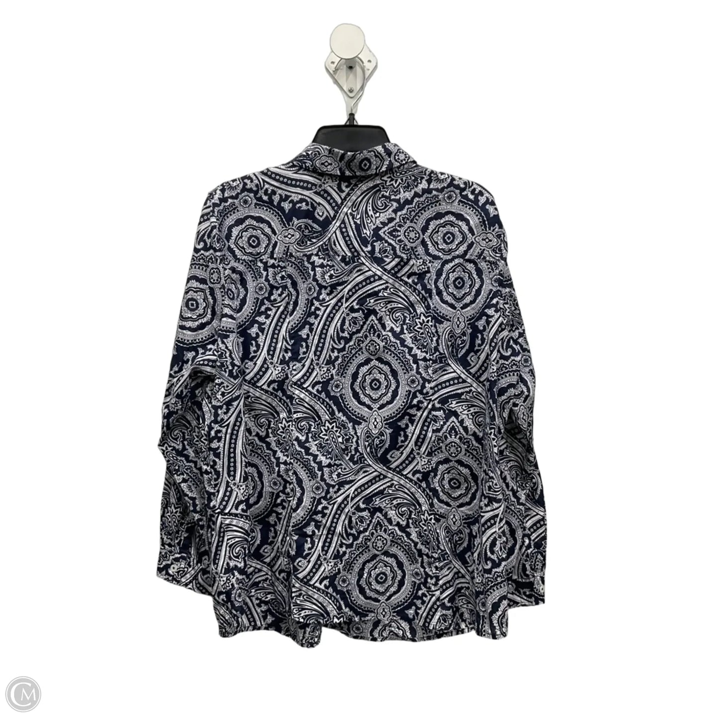 Blouse Long Sleeve By Michael By Michael Kors In Navy, Size: 2x