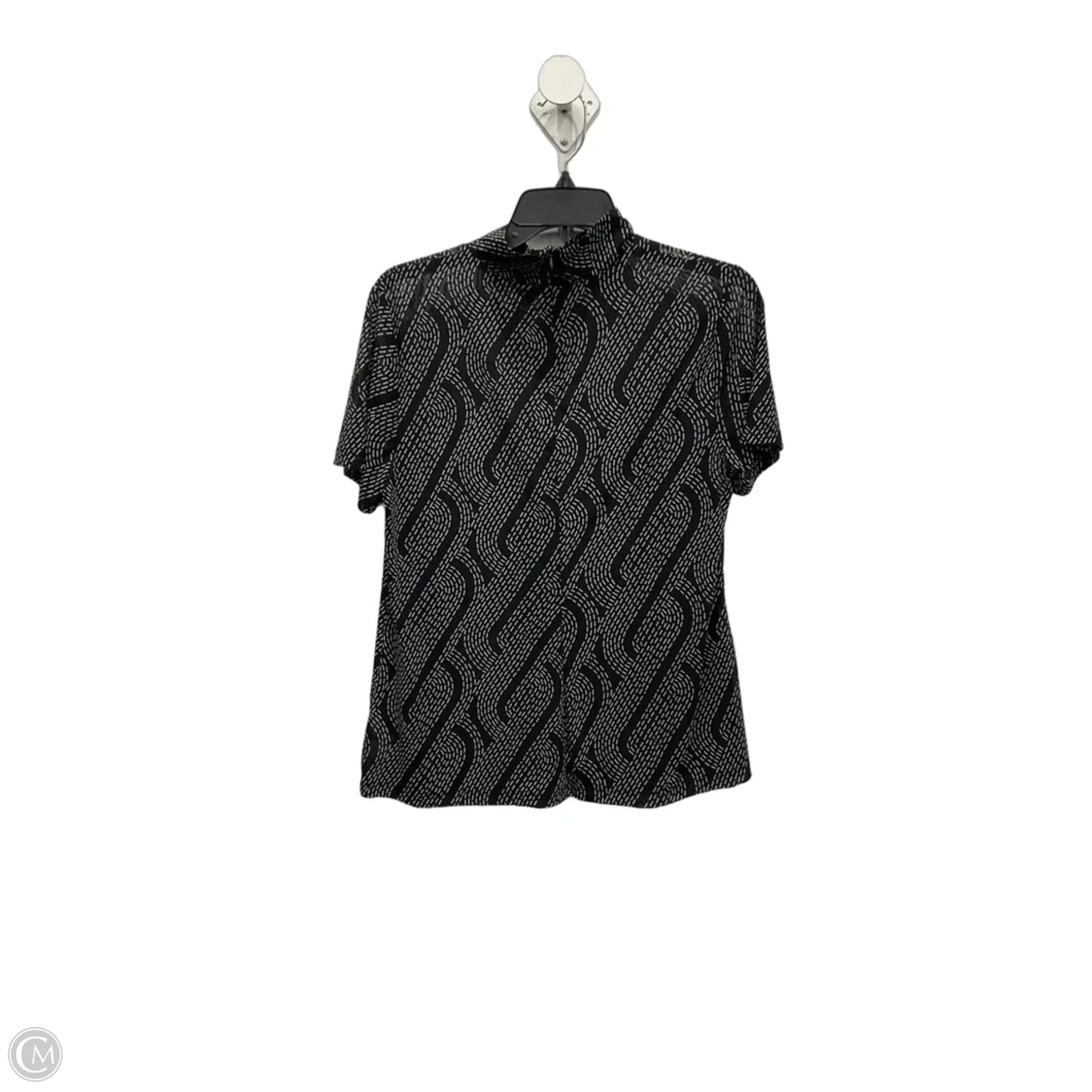 Top Short Sleeve By Cabi In Black & White, Size: M