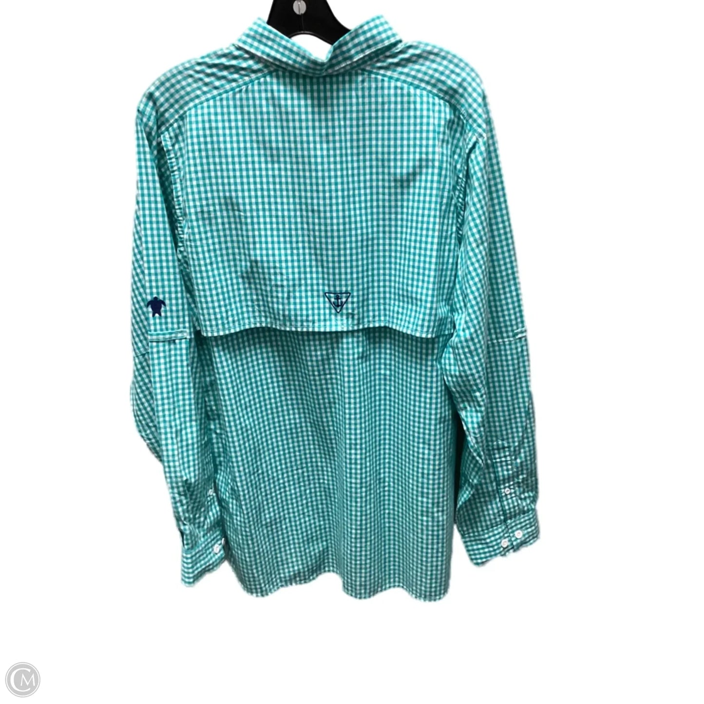 Top Long Sleeve By Simply Southern In Teal, Size: L