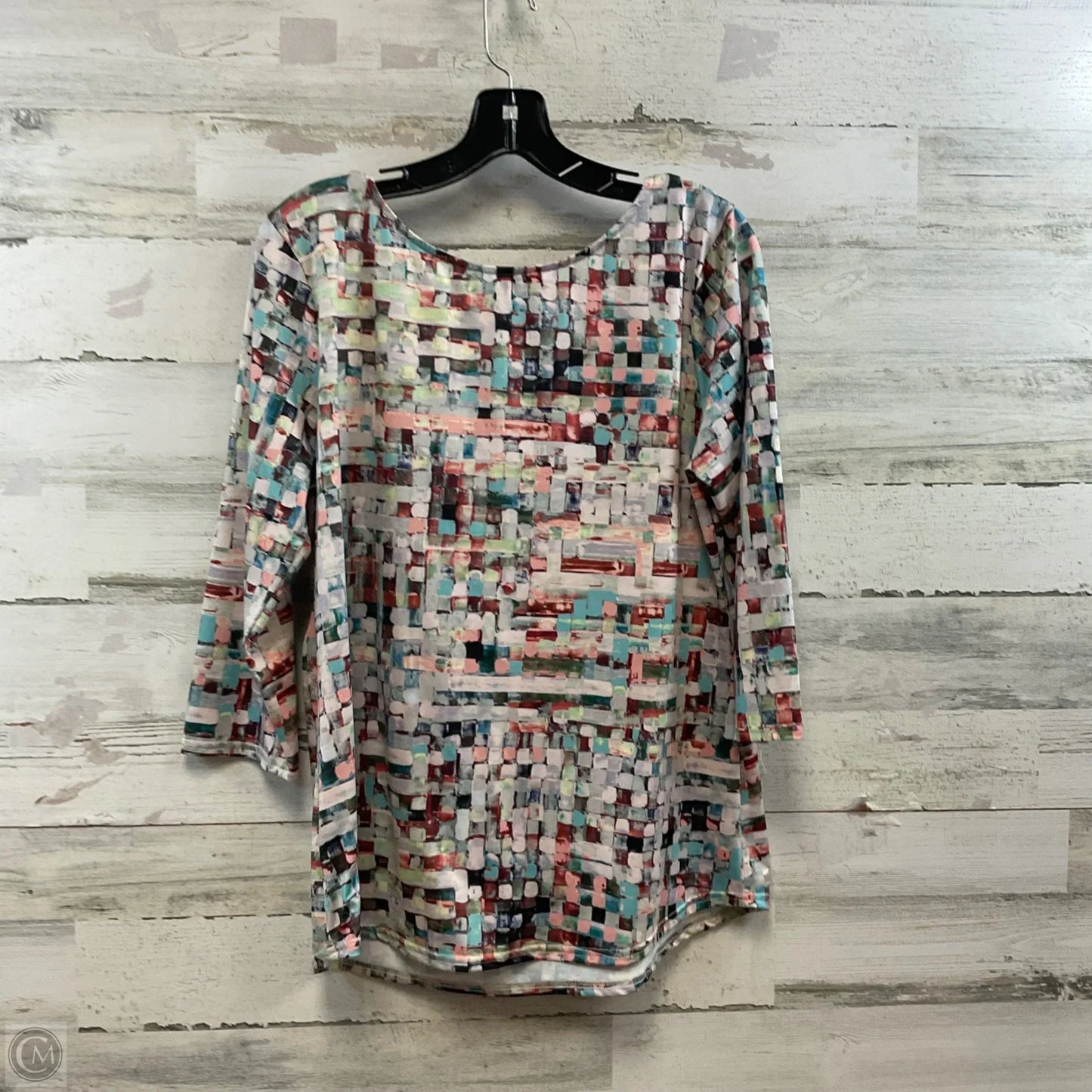 Top Long Sleeve By Peck And Peck In Pink & Red, Size: L