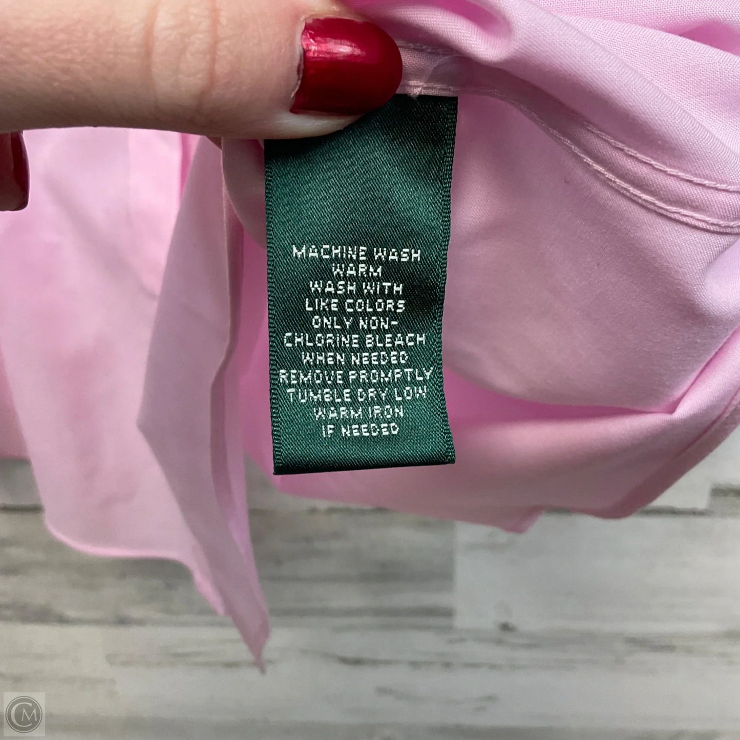 Blouse Long Sleeve By Lauren By Ralph Lauren In Pink, Size: 1x