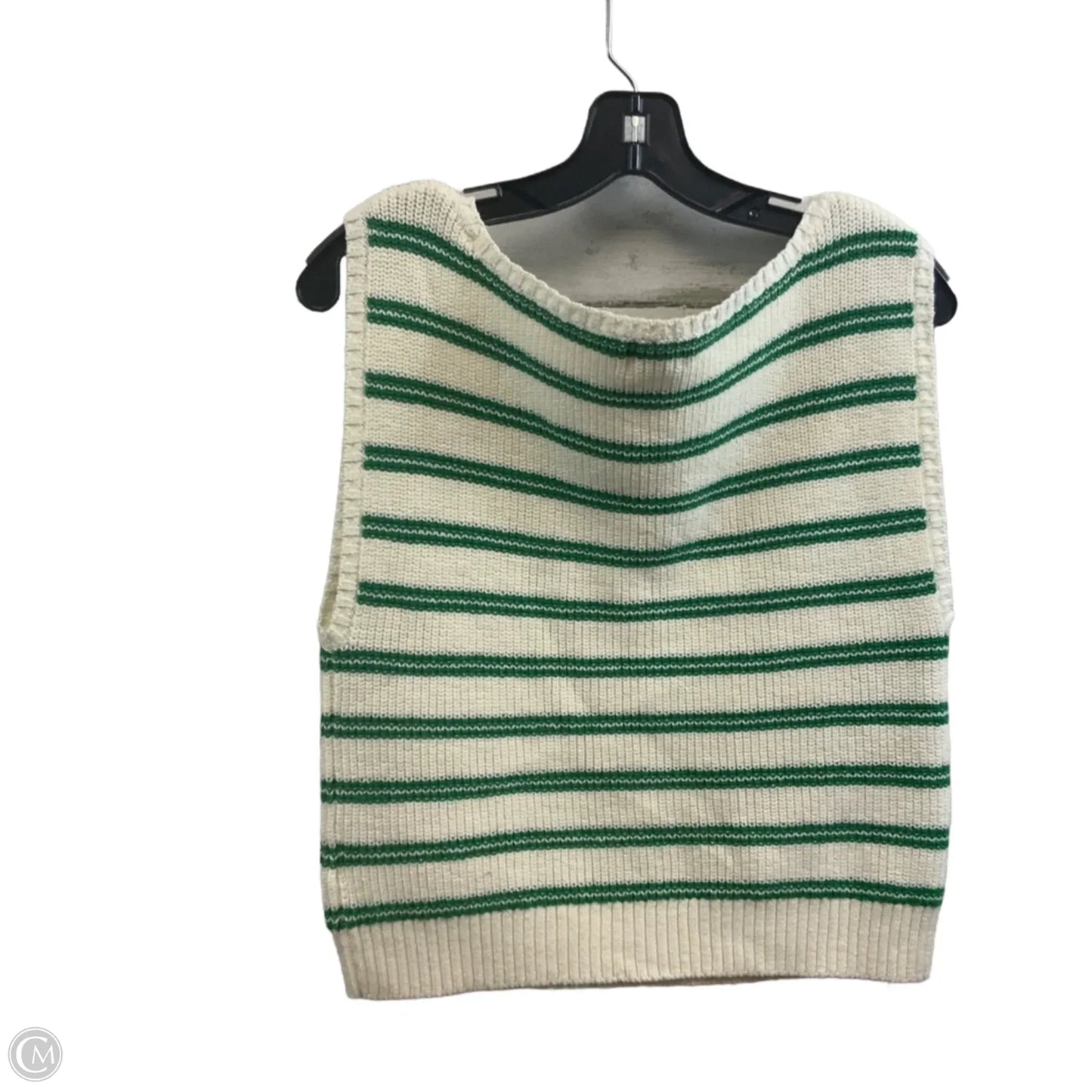 Vest Sweater By SONG OF STYLE In Green & White, Size: Xl