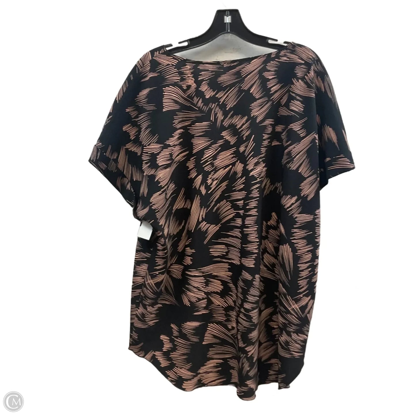 Top Short Sleeve By Cabi In Black & Pink, Size: Xl