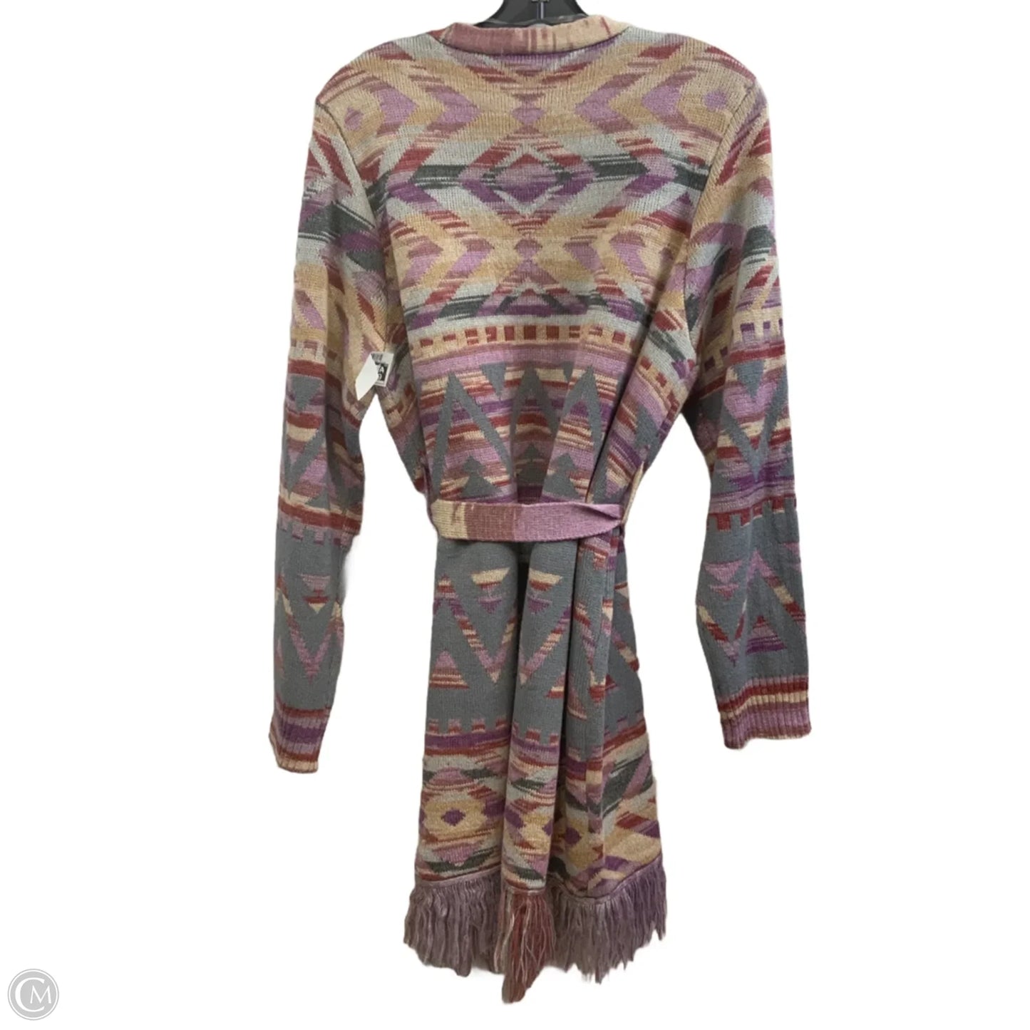 Sweater Cardigan By Love Ellie In Purple & Red, Size: L