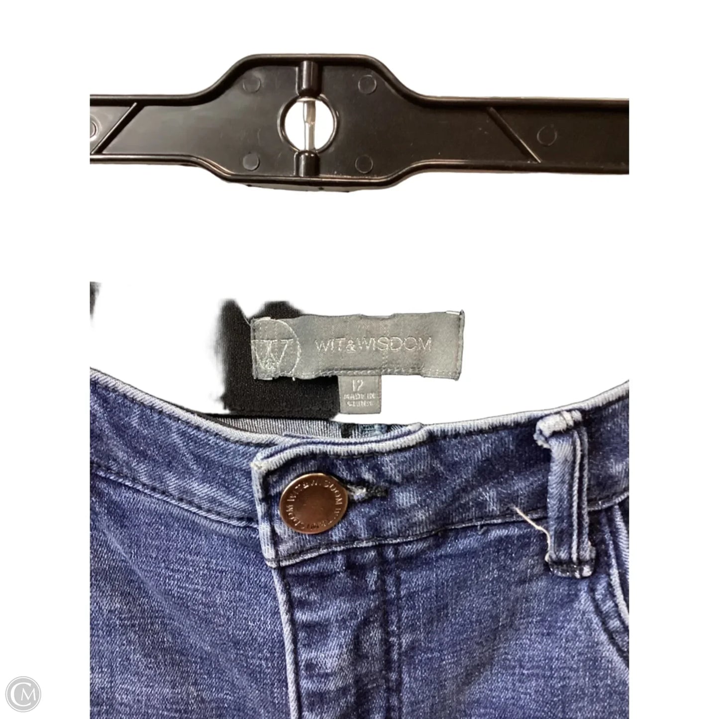 Jeans Skinny By Wit & Wisdom In Blue Denim, Size: 12