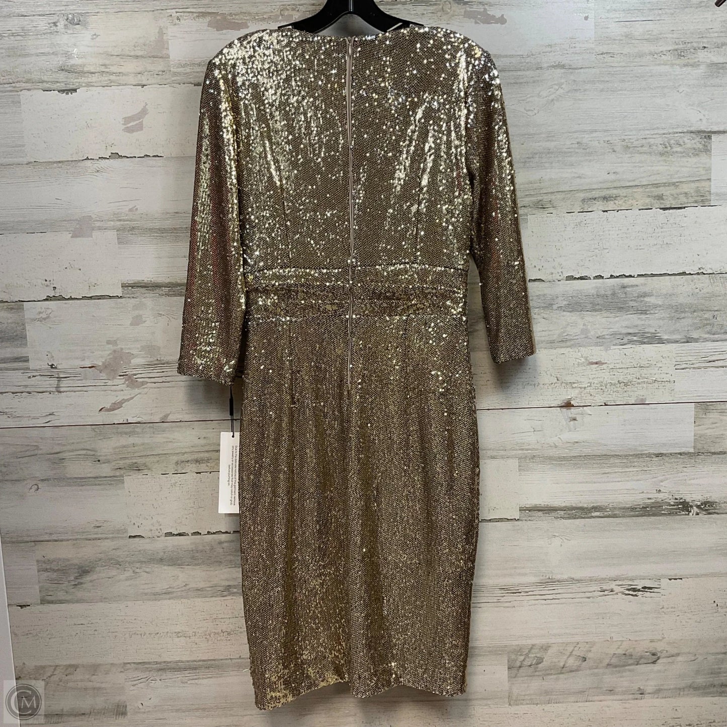 Dress Party Short By Calvin Klein In Gold, Size: 4