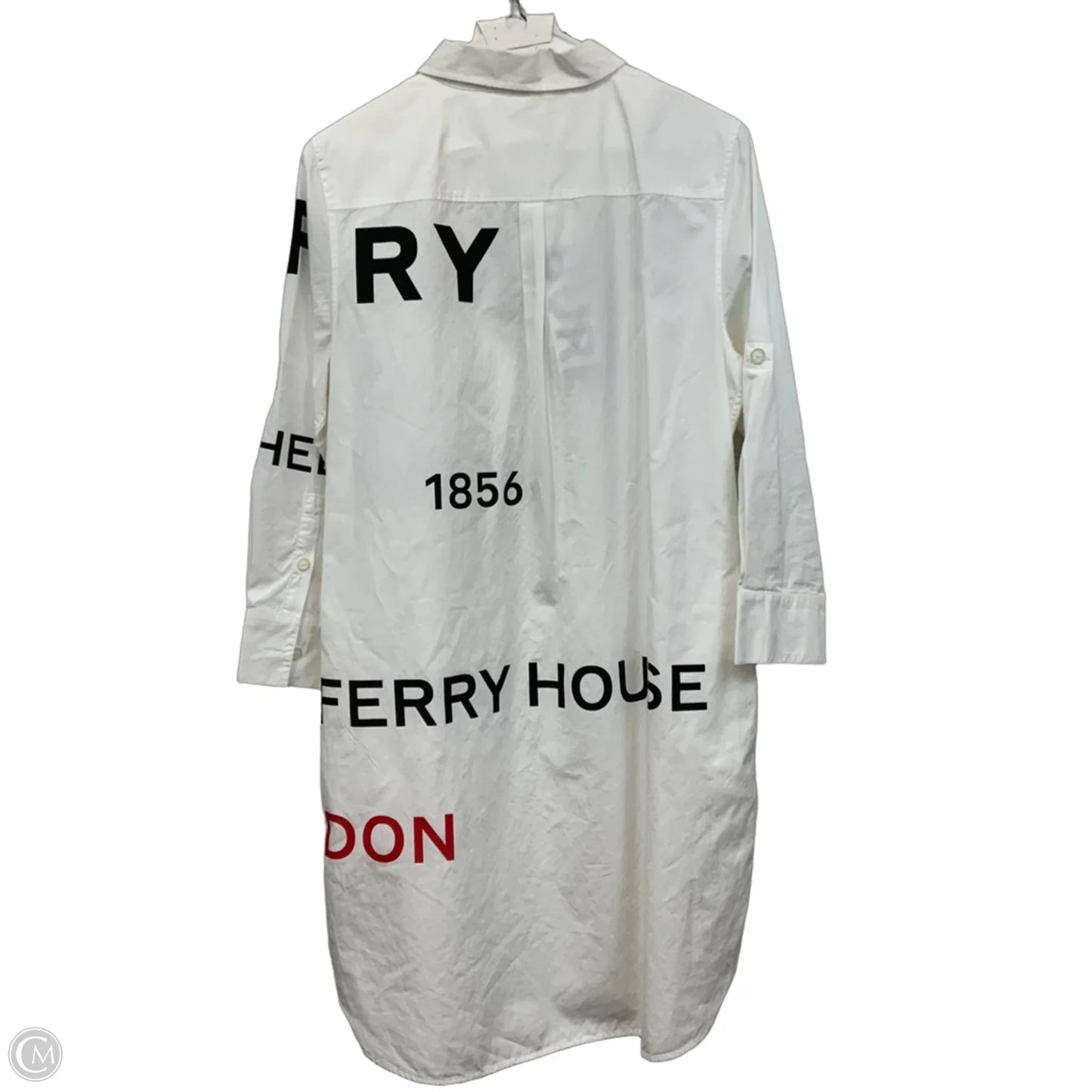 Dress Luxury Designer By Burberry In White, Size: M