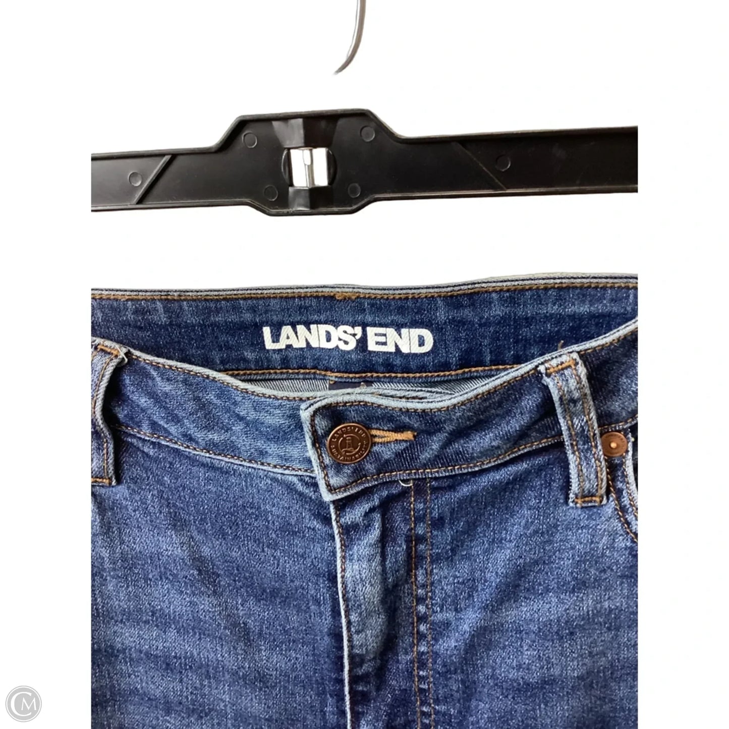 Jeans Straight By Lands End In Blue Denim, Size: 12
