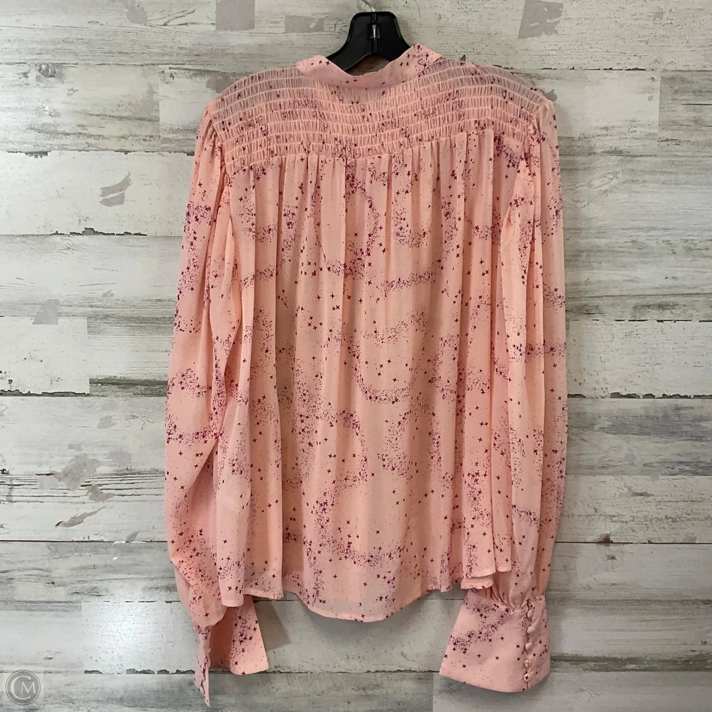Blouse Long Sleeve By Free People In Pink, Size: L