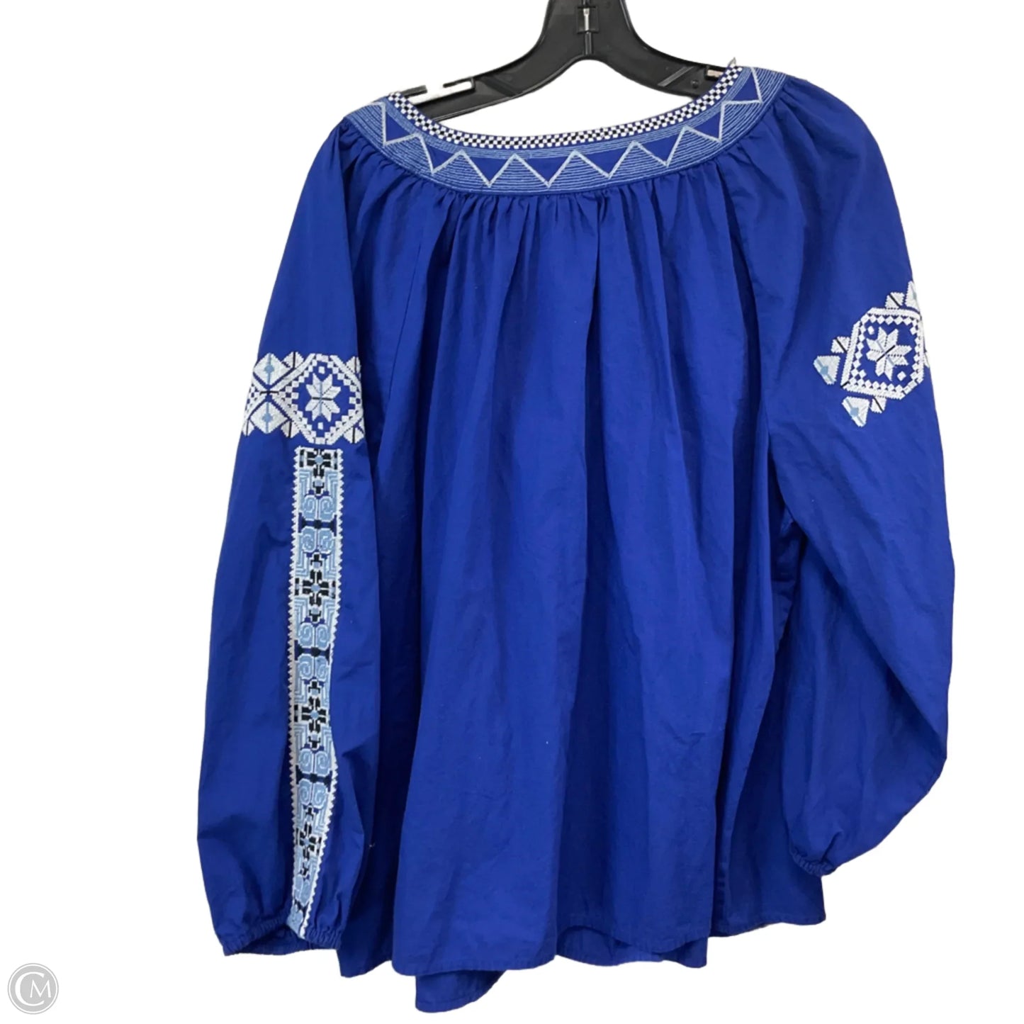 Top 3/4 Sleeve By Crown And Ivy In Blue, Size: 2x