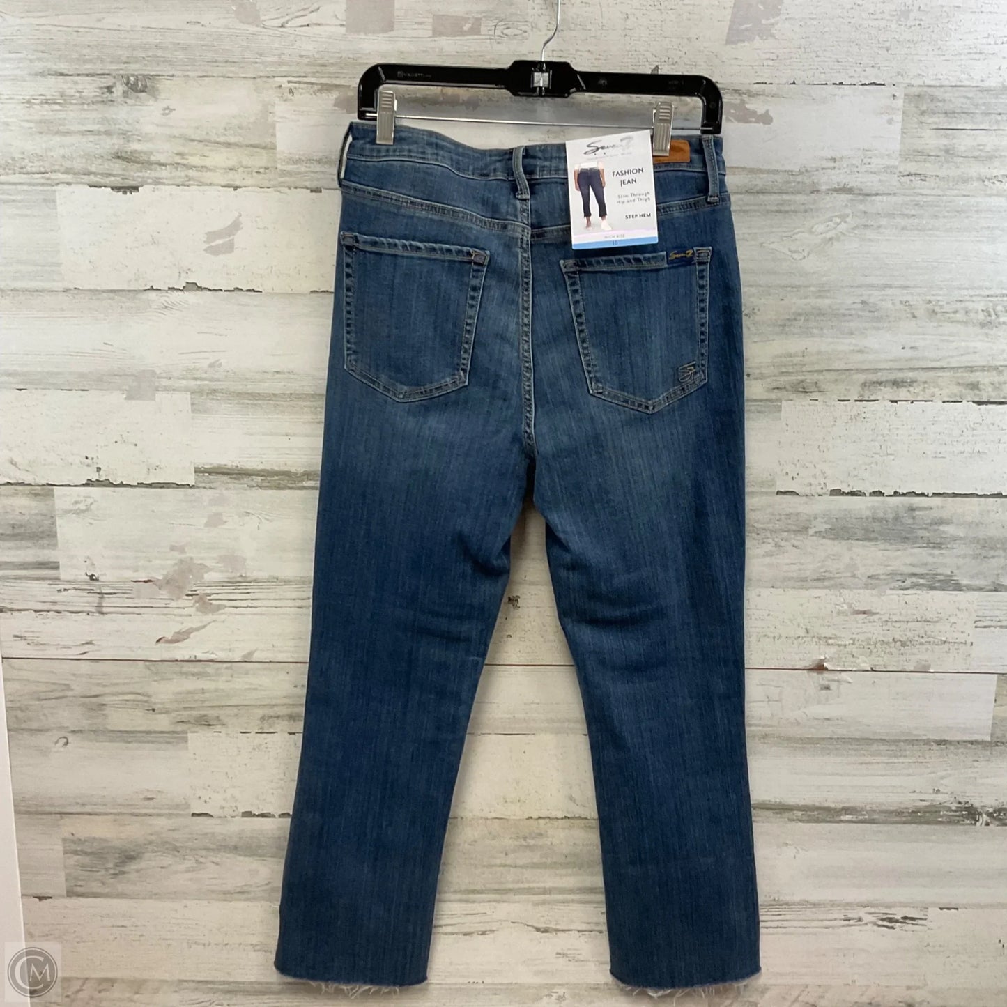 Jeans Cropped By Seven 7 In Blue Denim, Size: 10
