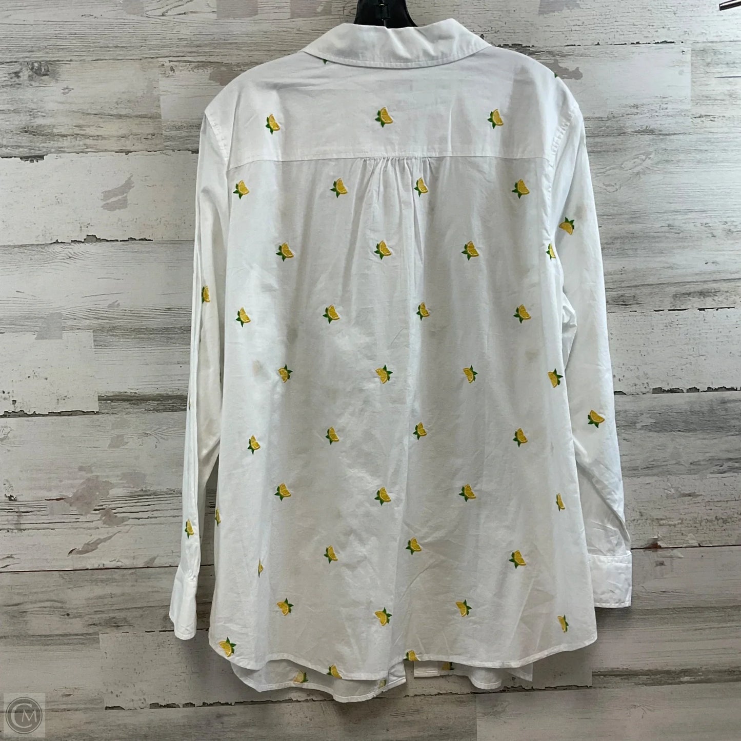 Blouse 3/4 Sleeve By Talbots In White, Size: 2x