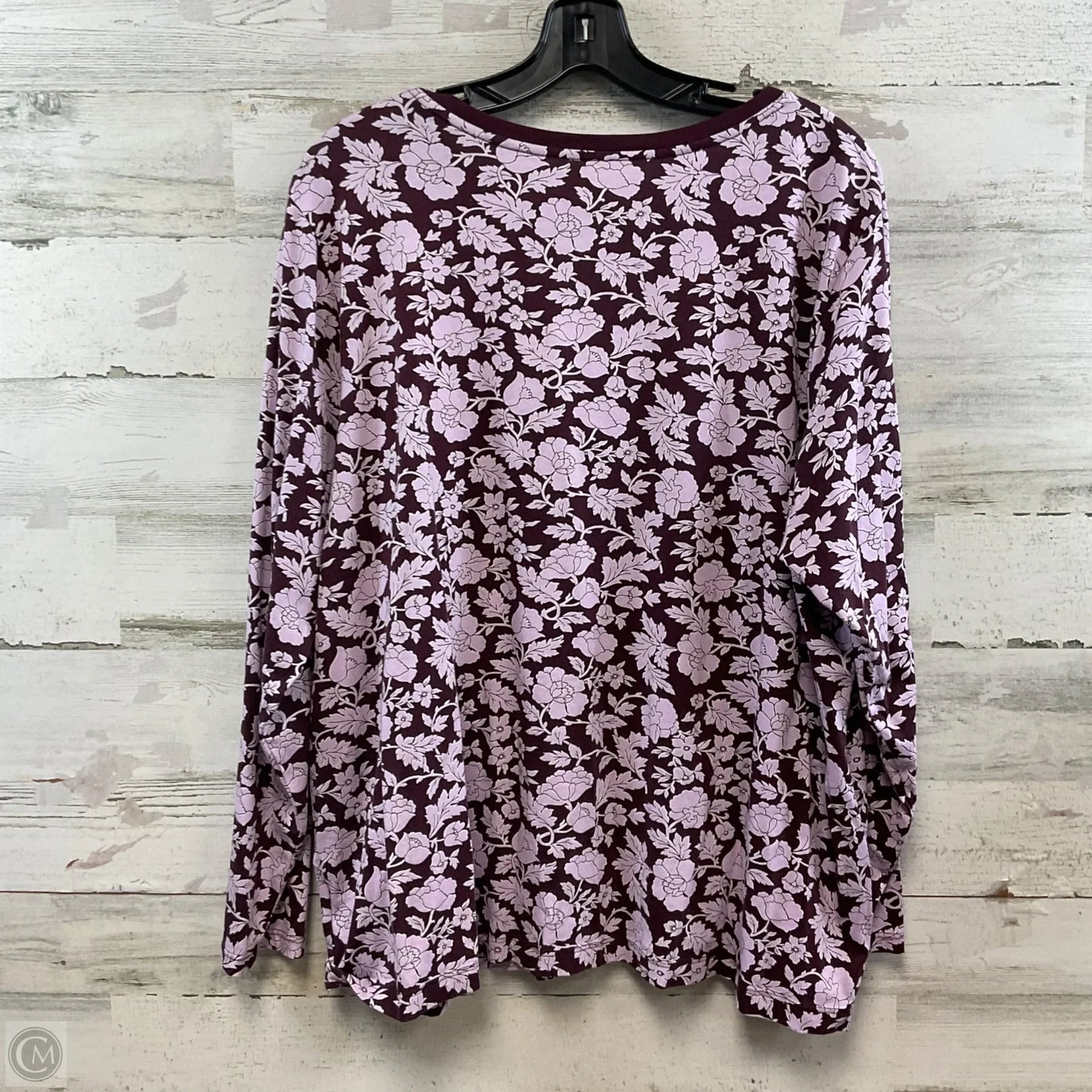 Top Long Sleeve Basic By Lands End In Purple, Size: 2x petite