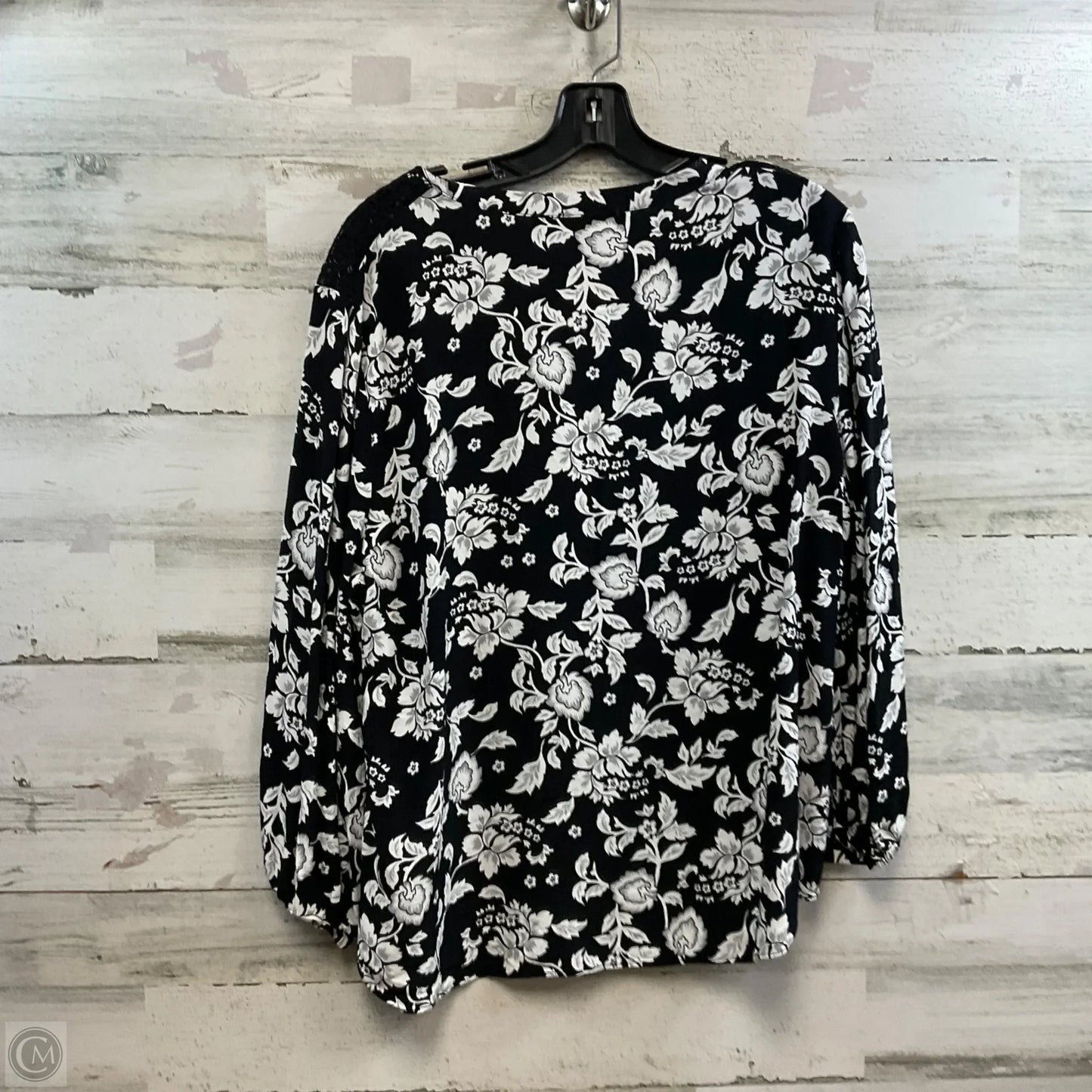 Blouse 3/4 Sleeve By White House Black Market In Black, Size: Xl