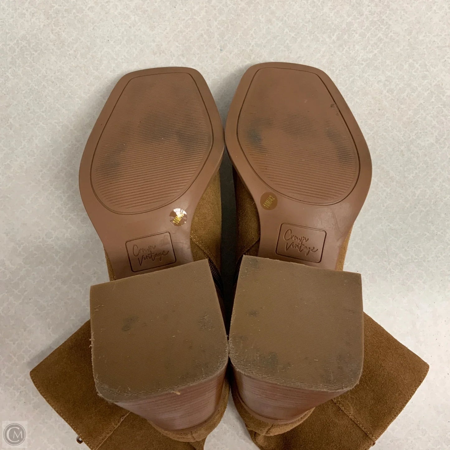Boots Ankle Heels By Crown Vintage In Brown, Size: 10