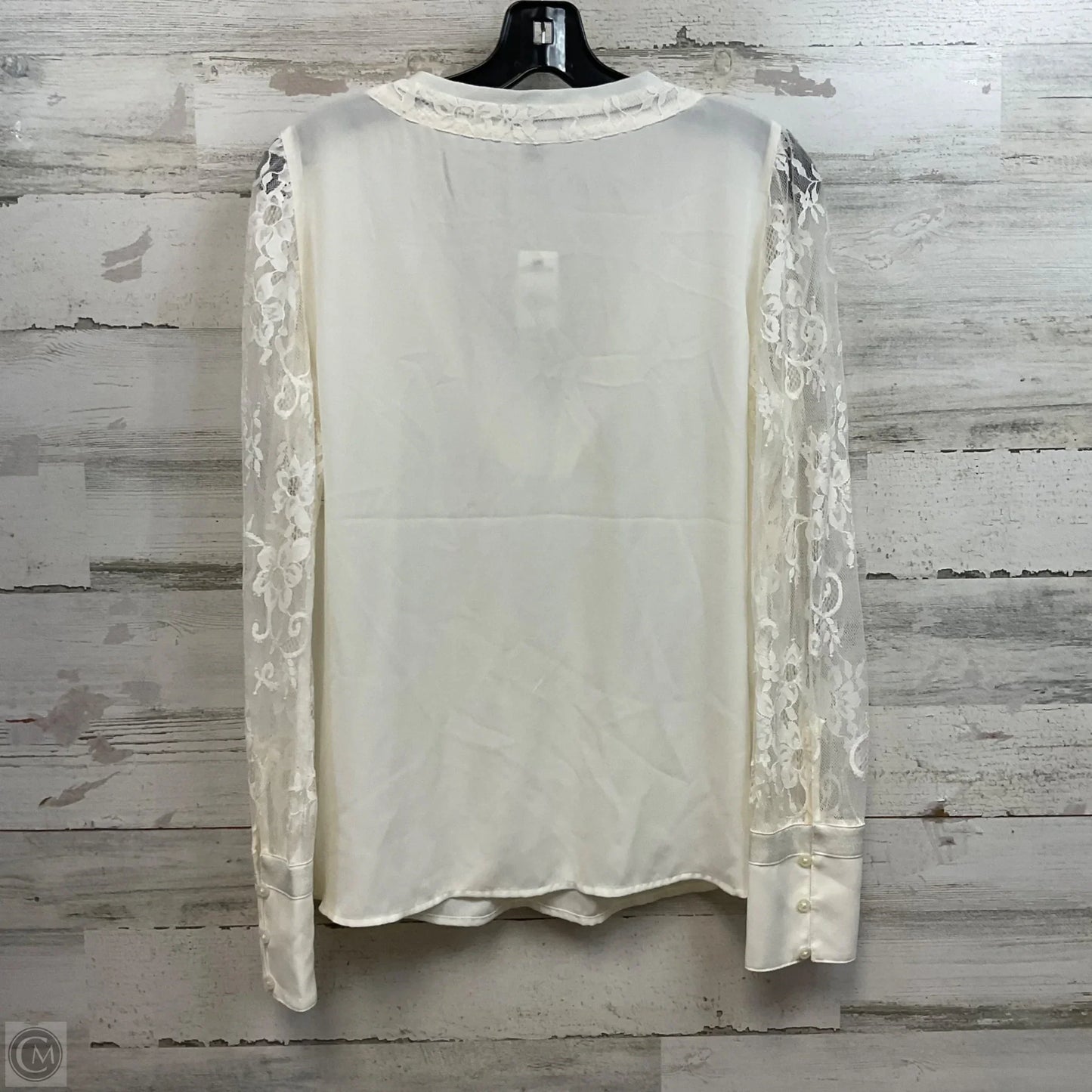 Blouse Long Sleeve By Express In Cream, Size: M