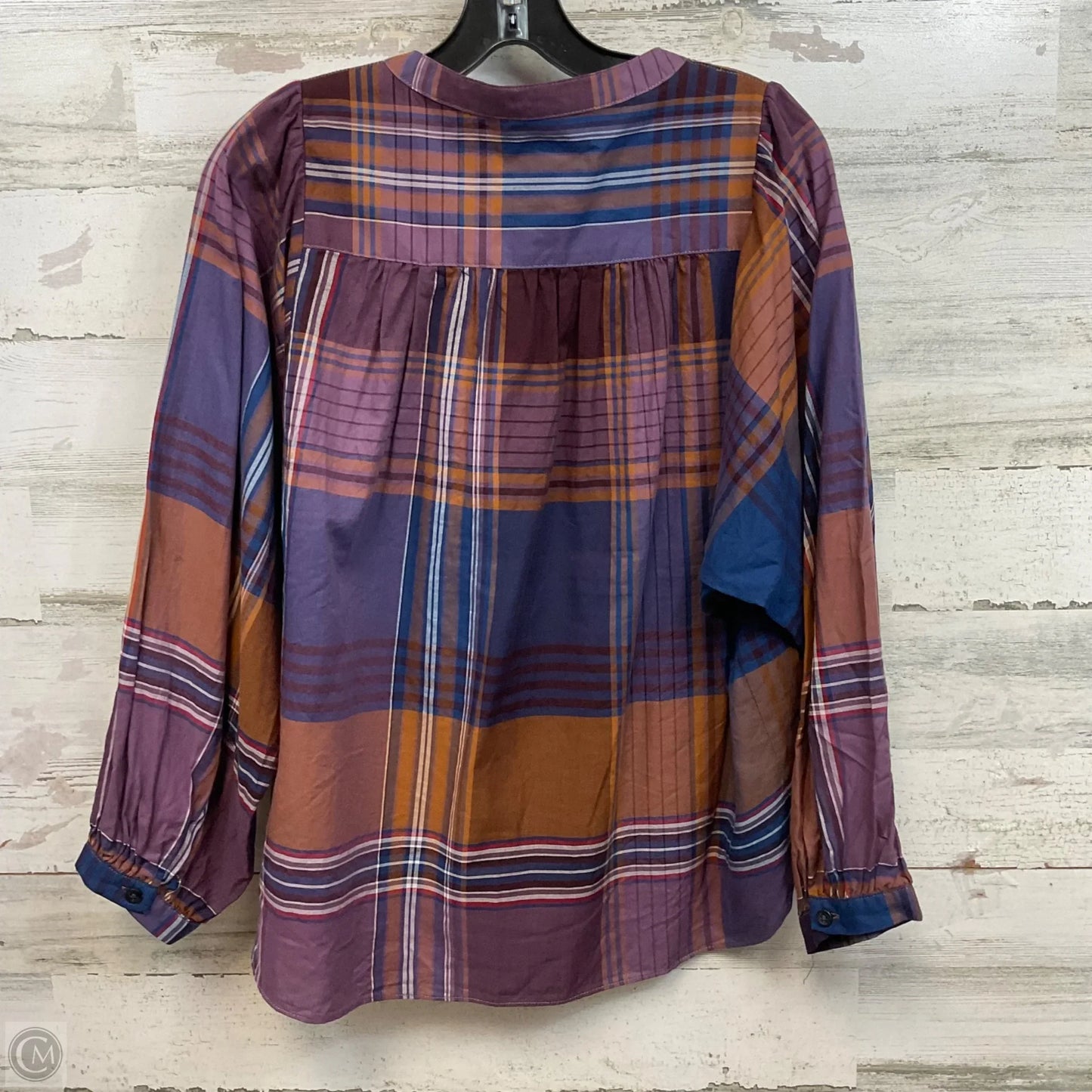 Blouse Long Sleeve By Madewell In Purple, Size: M