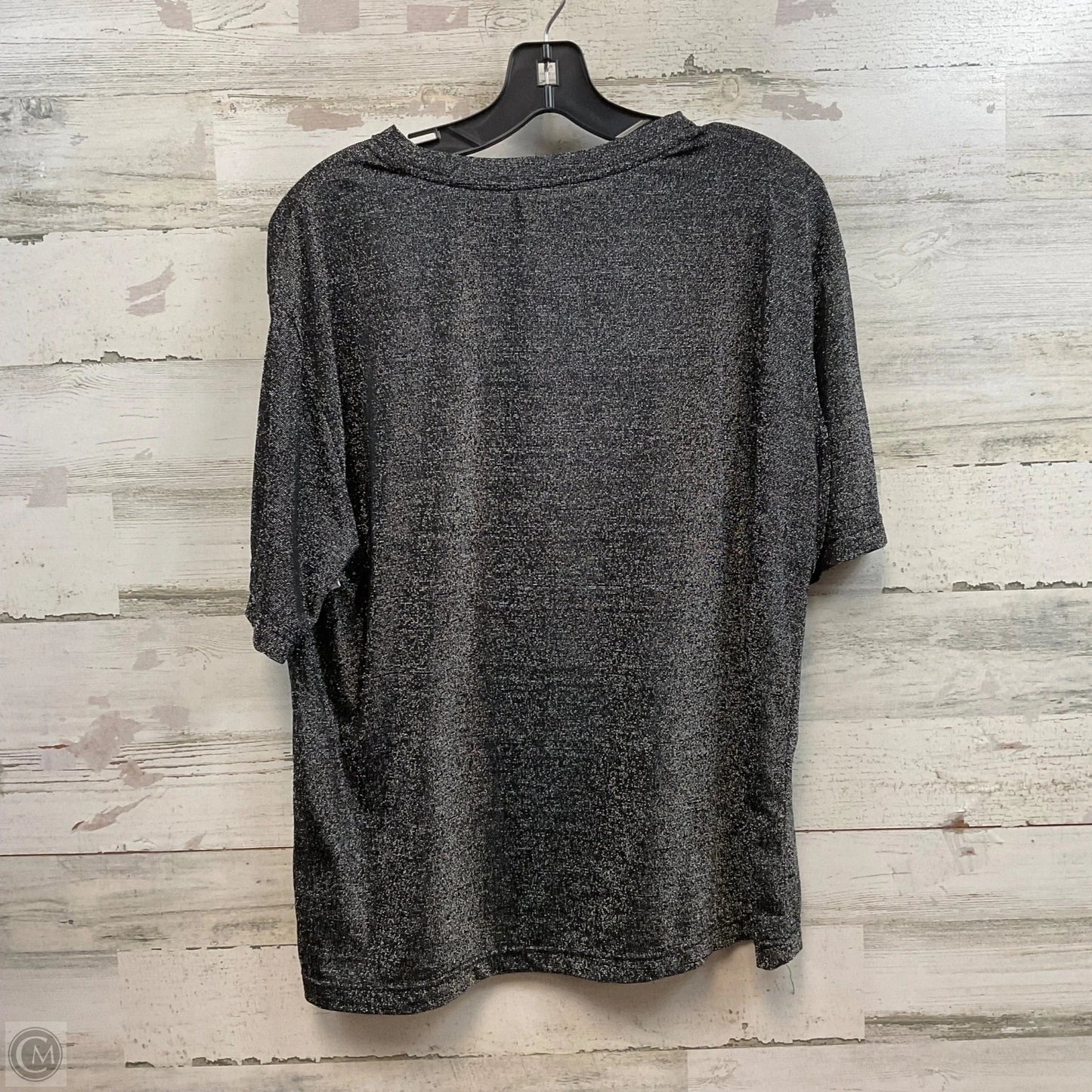 Top Short Sleeve By Mod Ref In Black & Silver, Size: M