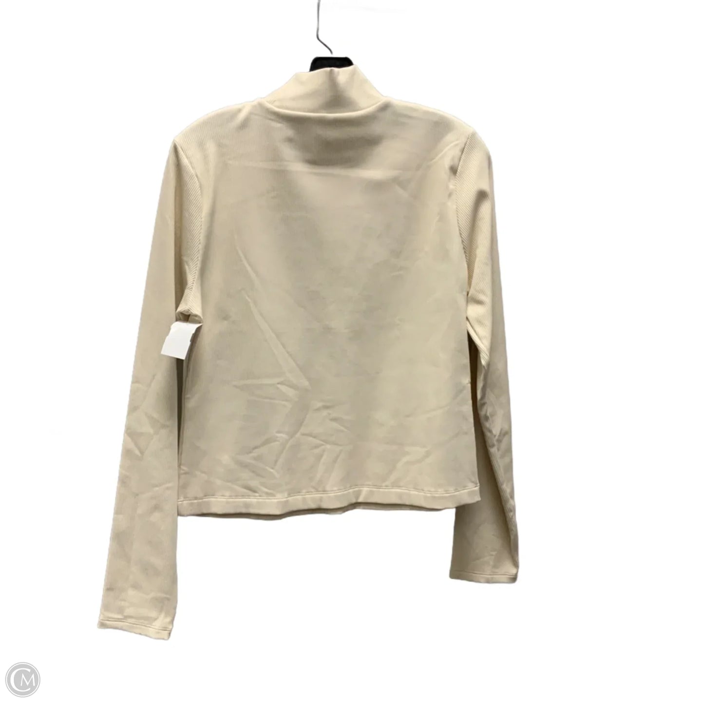 Athletic Top Long Sleeve Collar By 90 Degrees By Reflex In Cream, Size: Xl