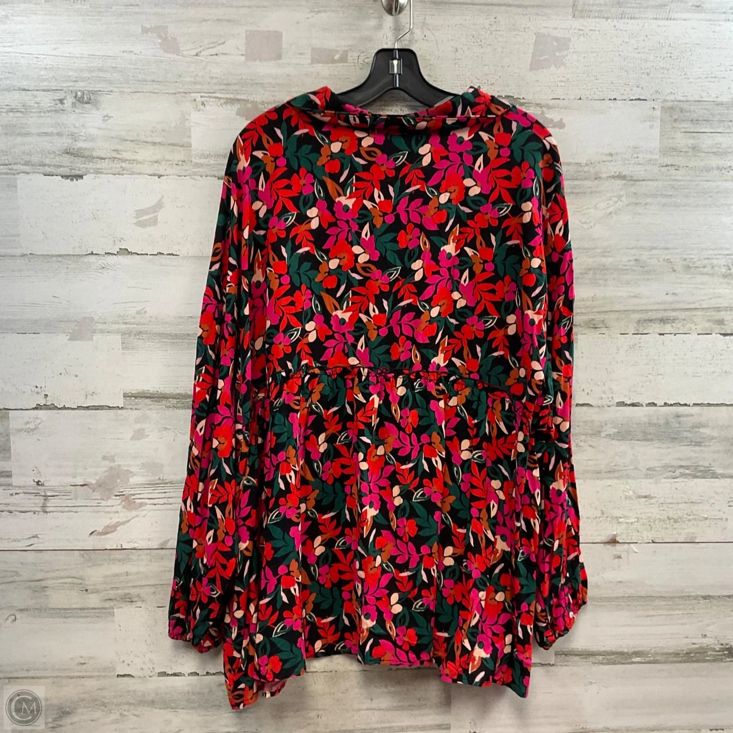 Blouse Long Sleeve By Emily Wonder In Red, Size: 2x