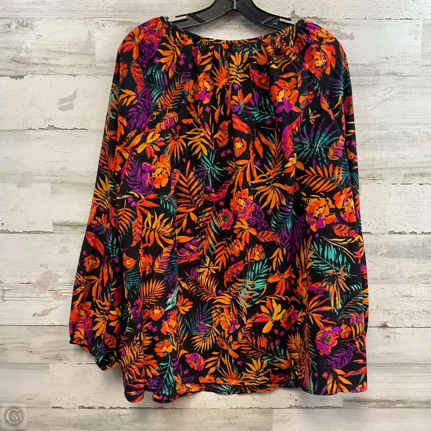 Blouse Long Sleeve By Emily Wonder In Black, Size: 2x