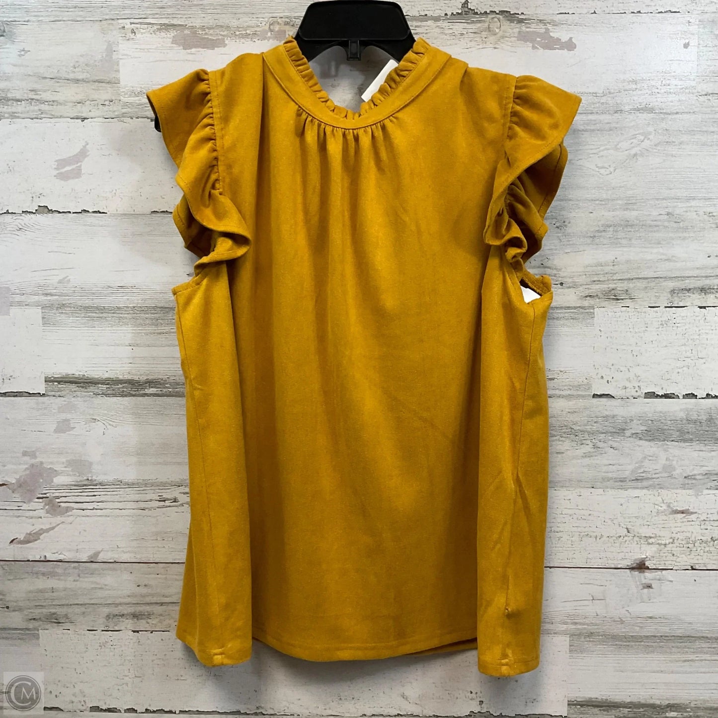 Blouse Short Sleeve By Voy In Yellow, Size: L