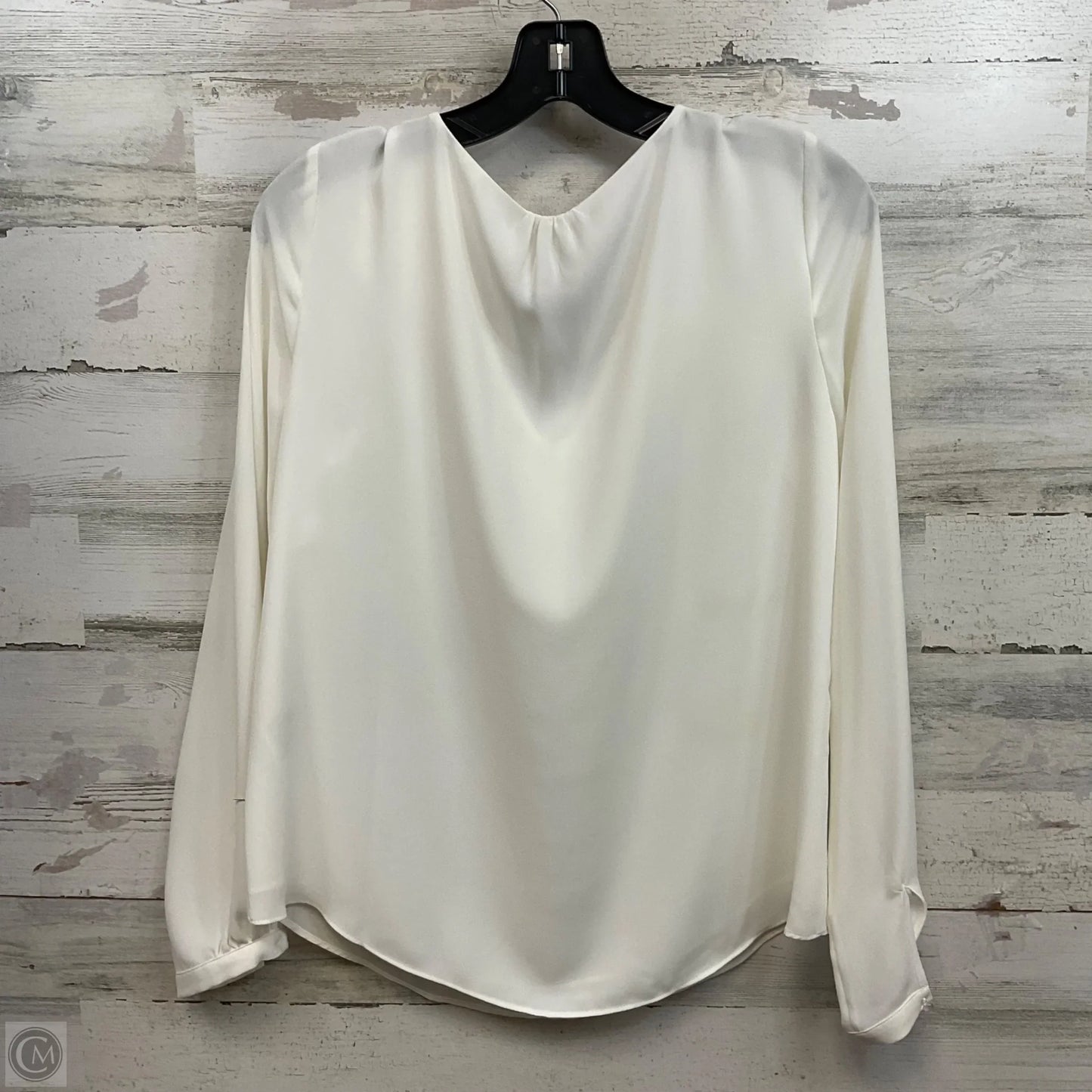 Blouse Long Sleeve By White House Black Market In Cream, Size: 4