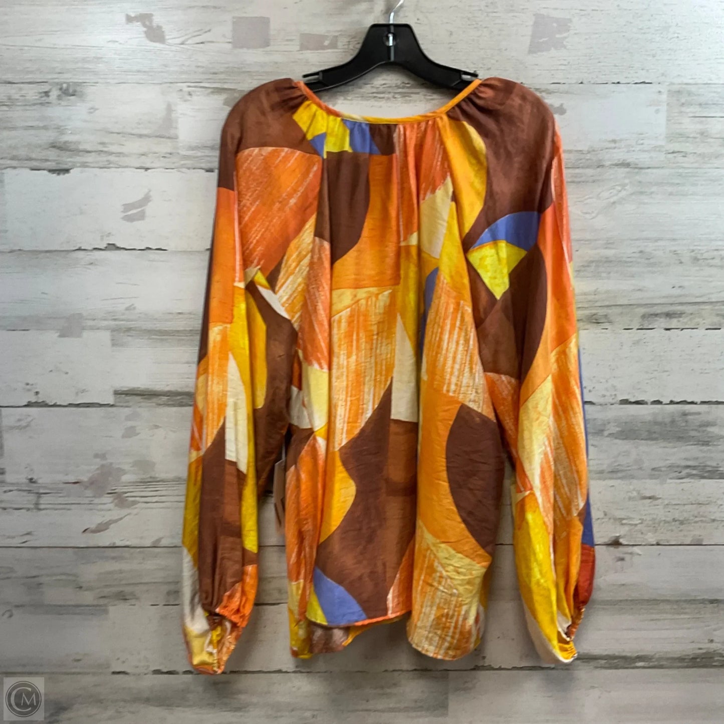 Blouse Long Sleeve By Worthington In Orange, Size: Xxl