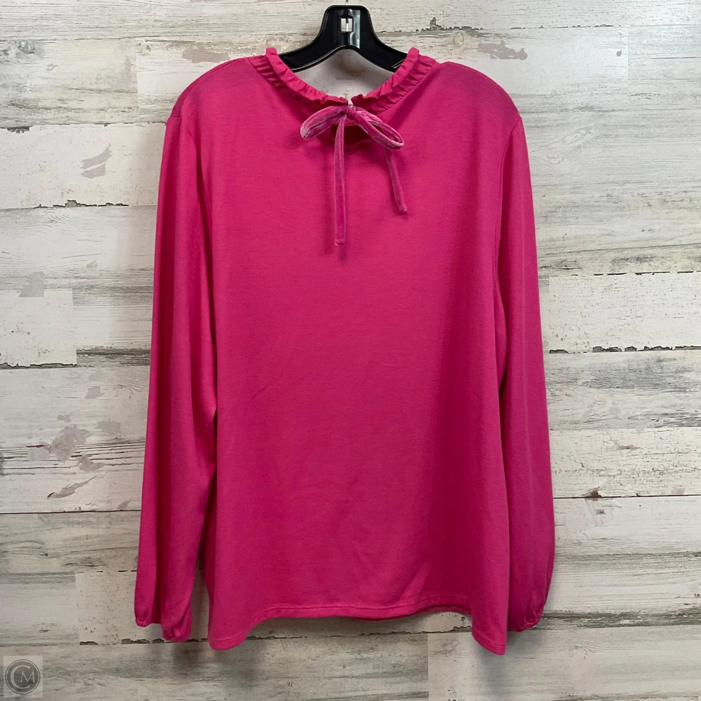 Top Long Sleeve By Talbots In Pink, Size: 2x