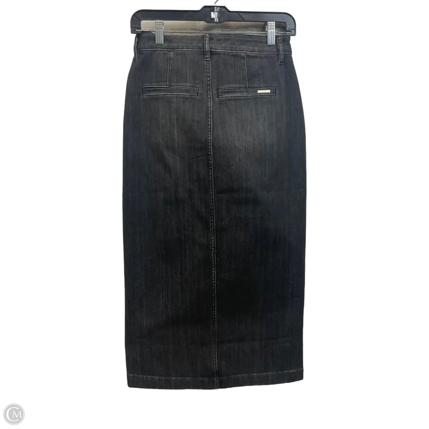 Skirt Midi By White House Black Market In Black Denim, Size: 0