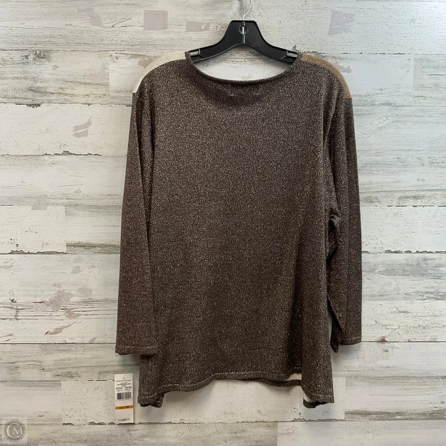 Top Long Sleeve By Alfred Dunner In Brown, Size: 3x