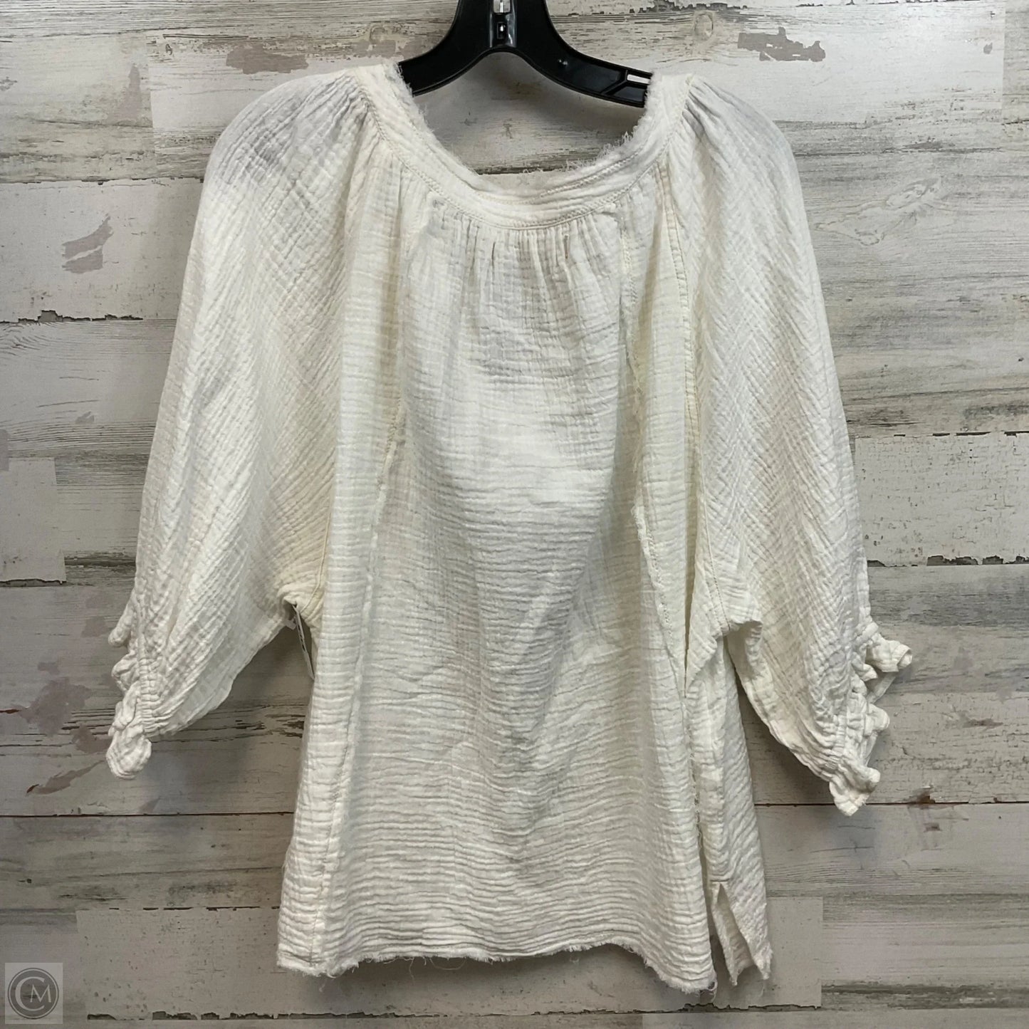 Blouse Short Sleeve By We The Free In Cream, Size: M