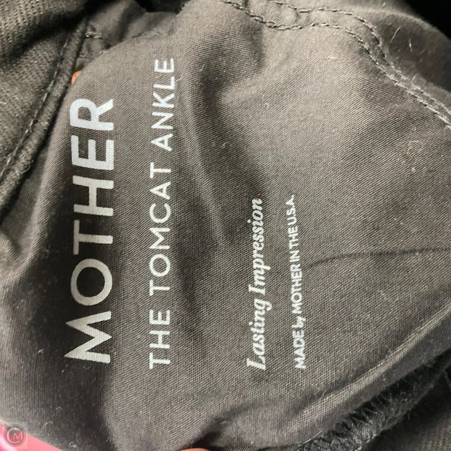 Jeans Straight By Mother In Black Denim, Size: 4