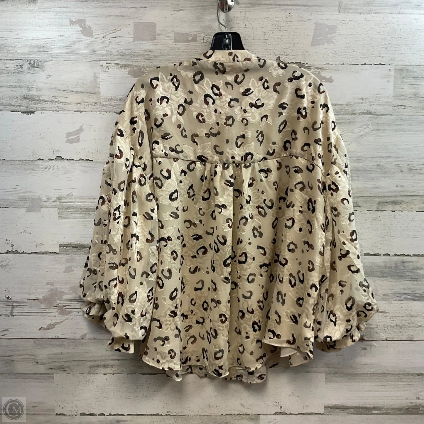 Blouse Long Sleeve By Fate In Brown, Size: L