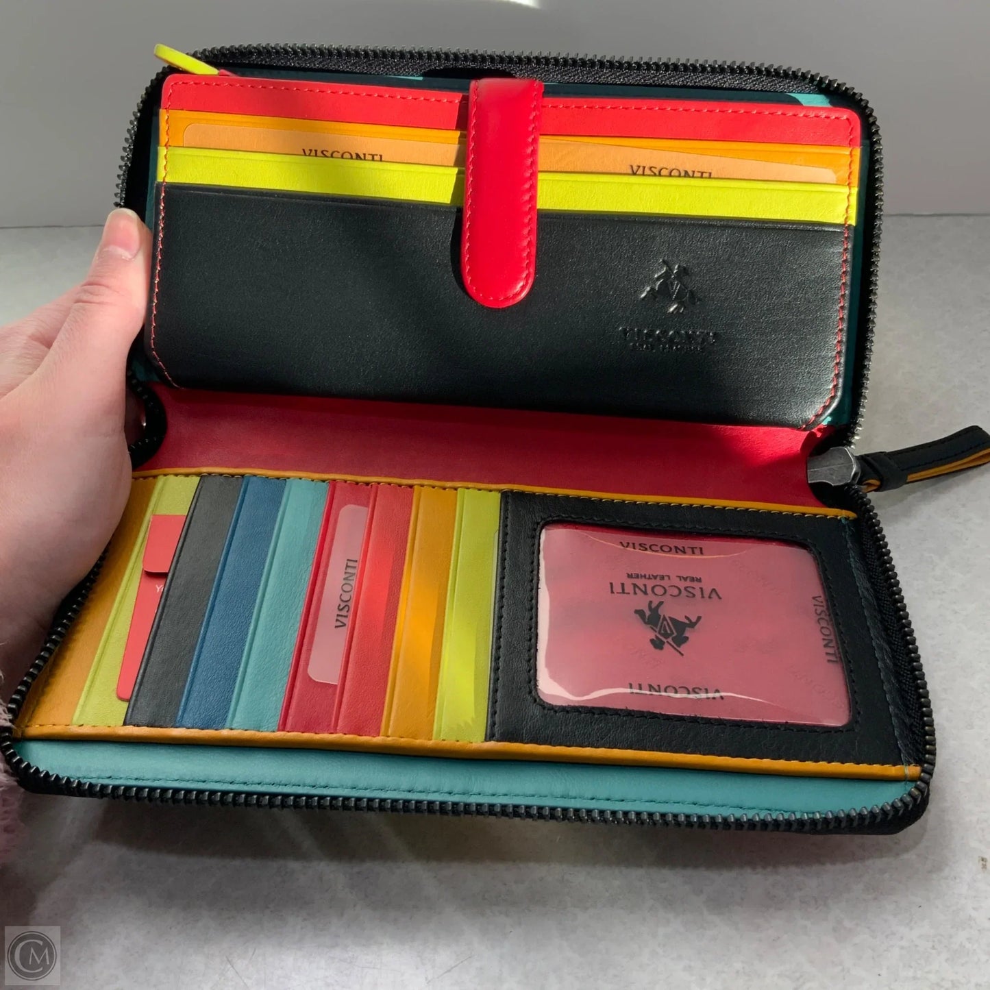 Wallet Leather By Viscount, Size: Large