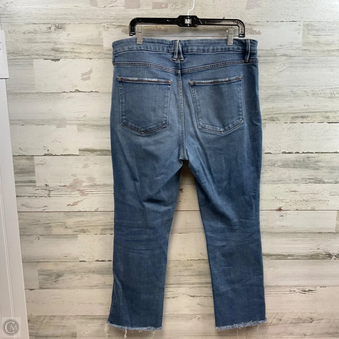 Jeans Straight By Good American In Blue Denim, Size: 14
