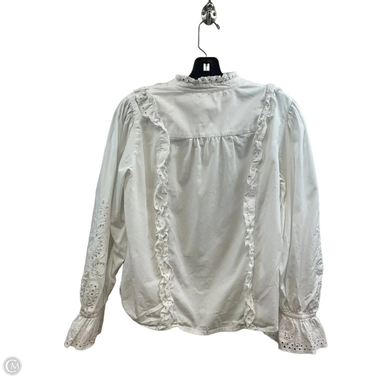 Blouse Long Sleeve By Maeve In White, Size: M