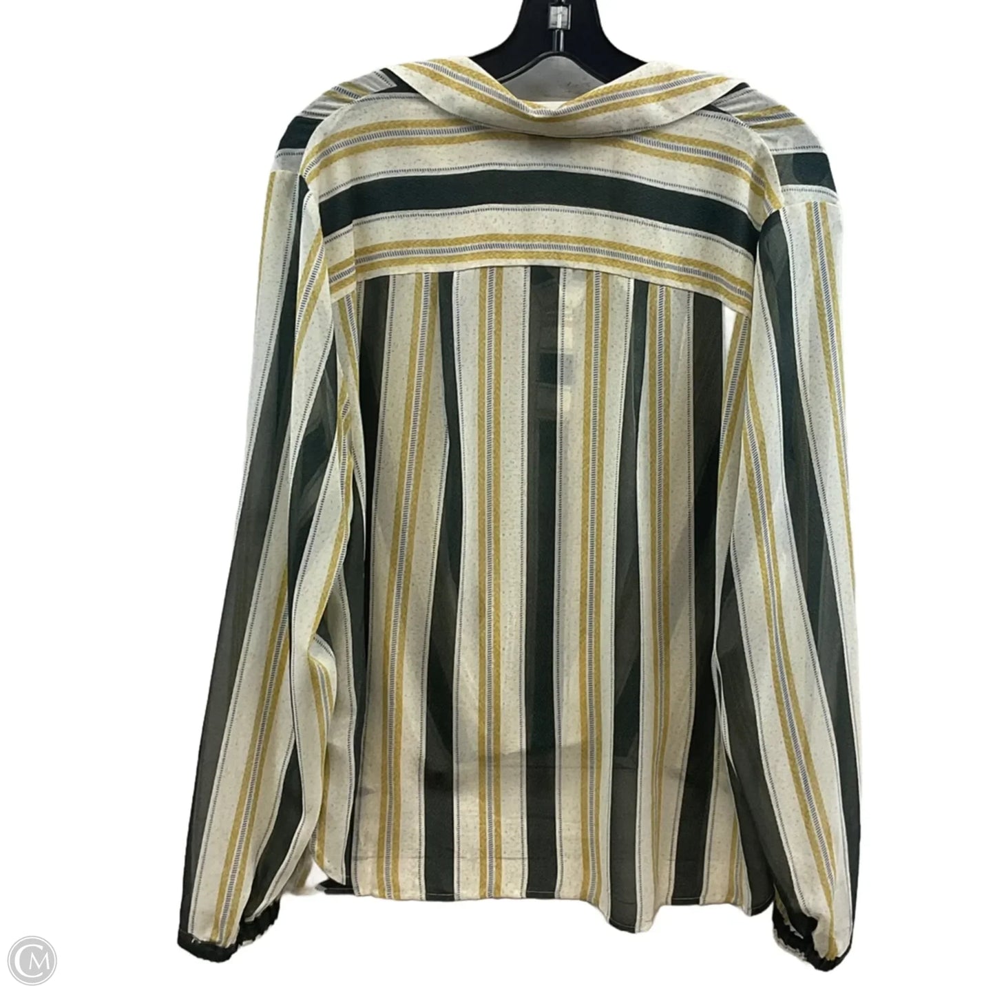 Blouse Long Sleeve By Cabi In Cream, Size: L