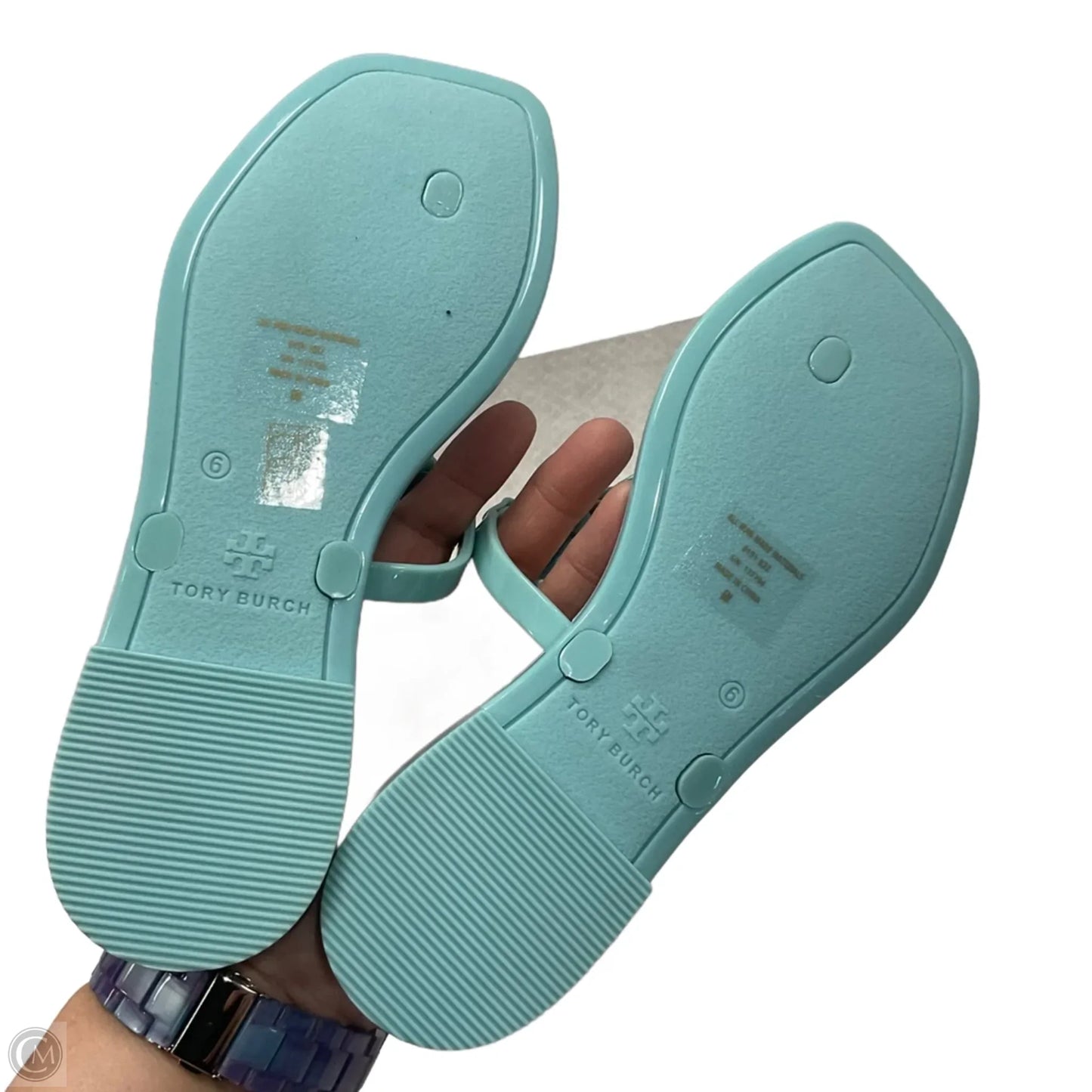 Sandals Designer By Tory Burch In Blue, Size: 6