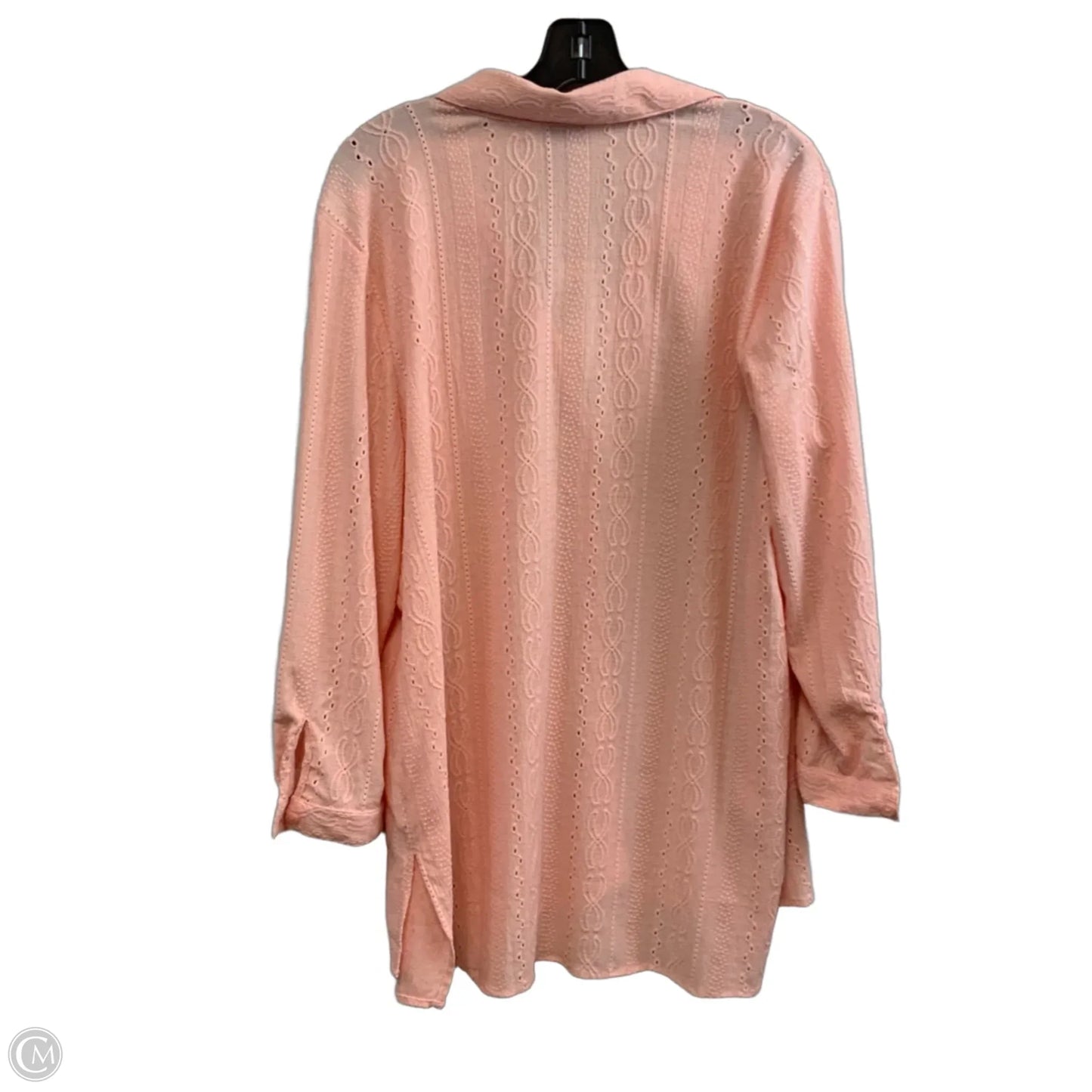 Blouse Long Sleeve By Chicos In Orange, Size: L
