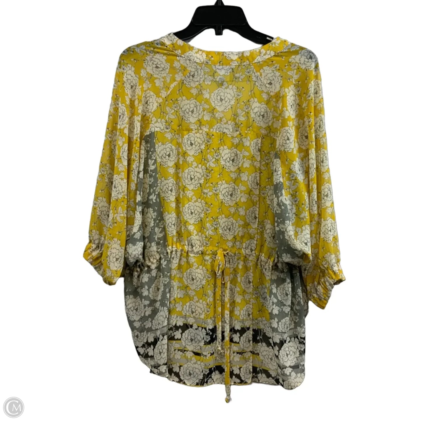 Blouse 3/4 Sleeve By Cabi In Yellow, Size: S