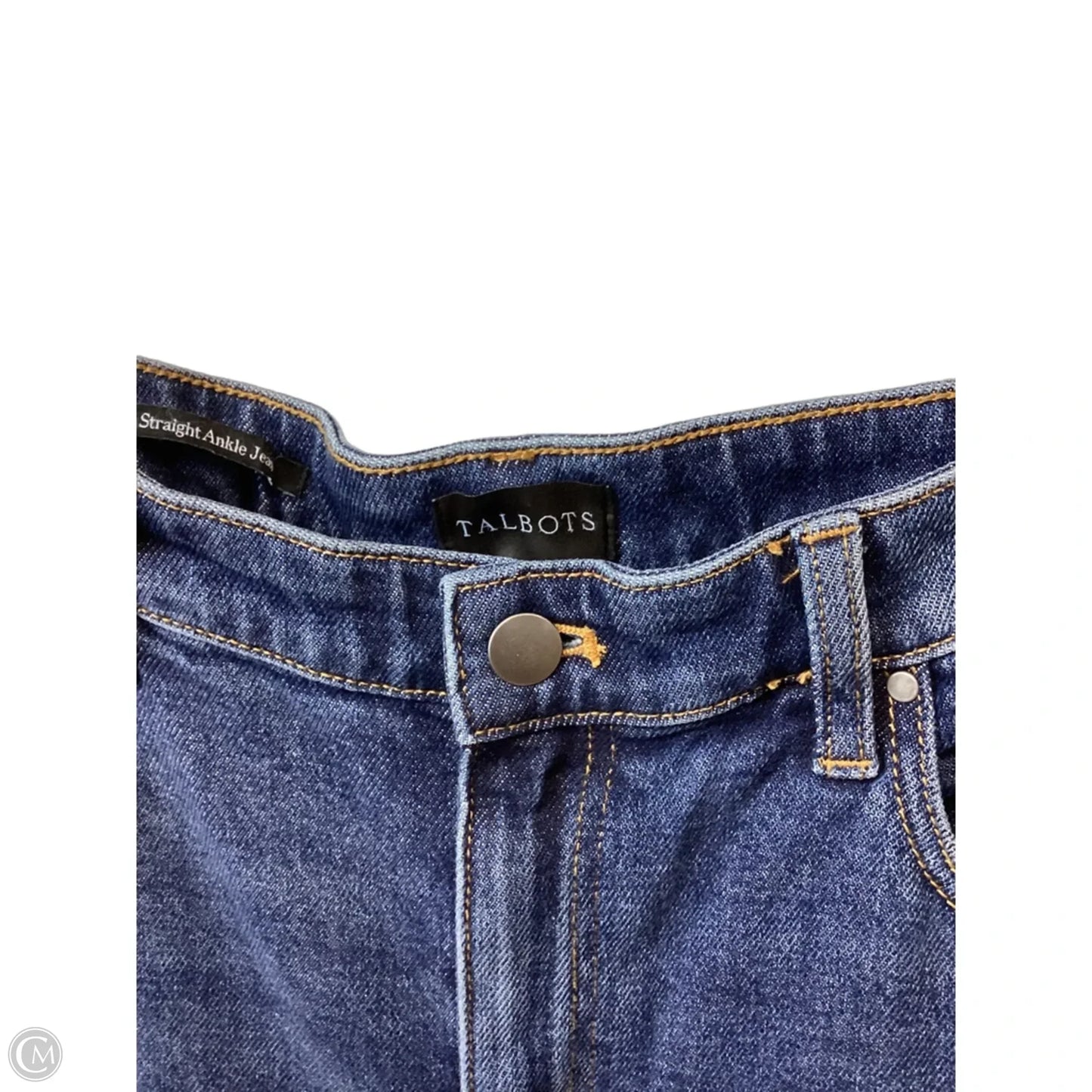 Jeans Straight By Talbots In Blue Denim, Size: 12