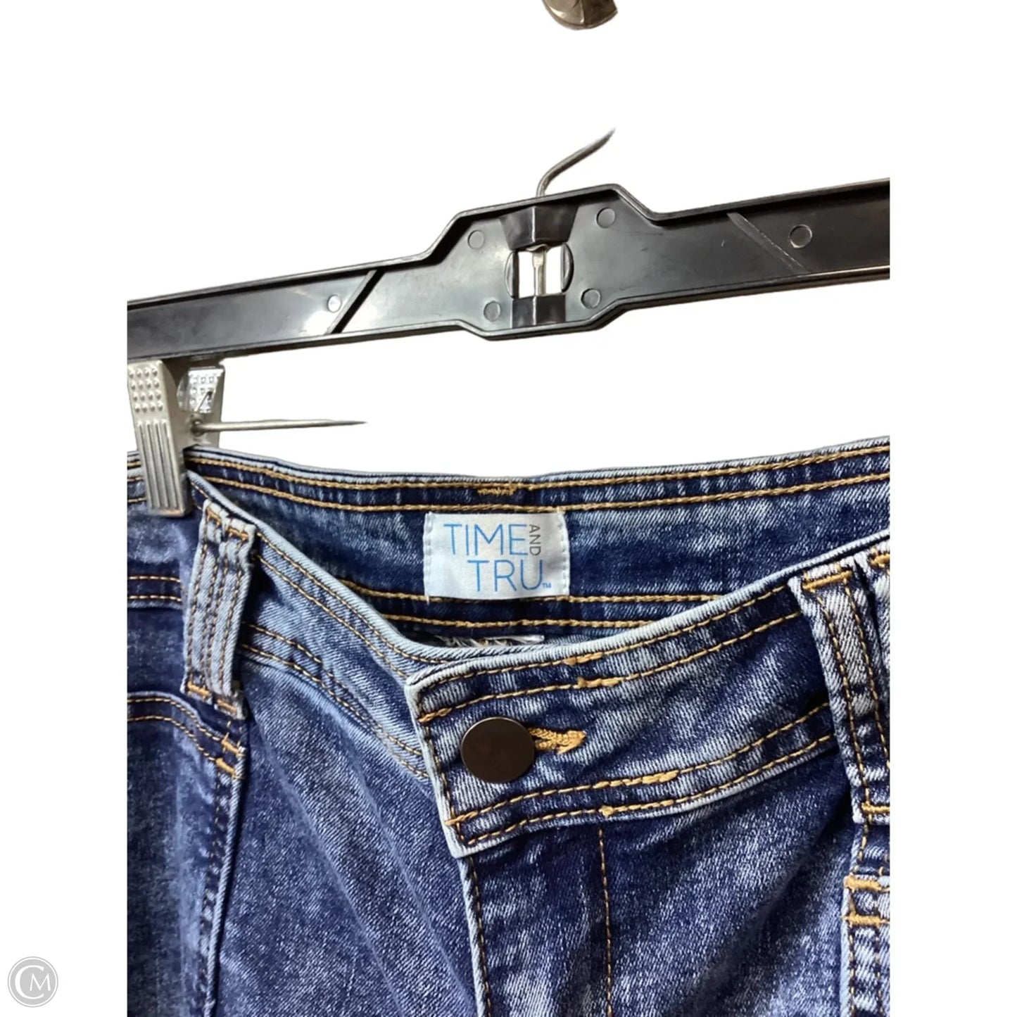 Jeans Straight By Time And Tru In Blue Denim, Size: Xl