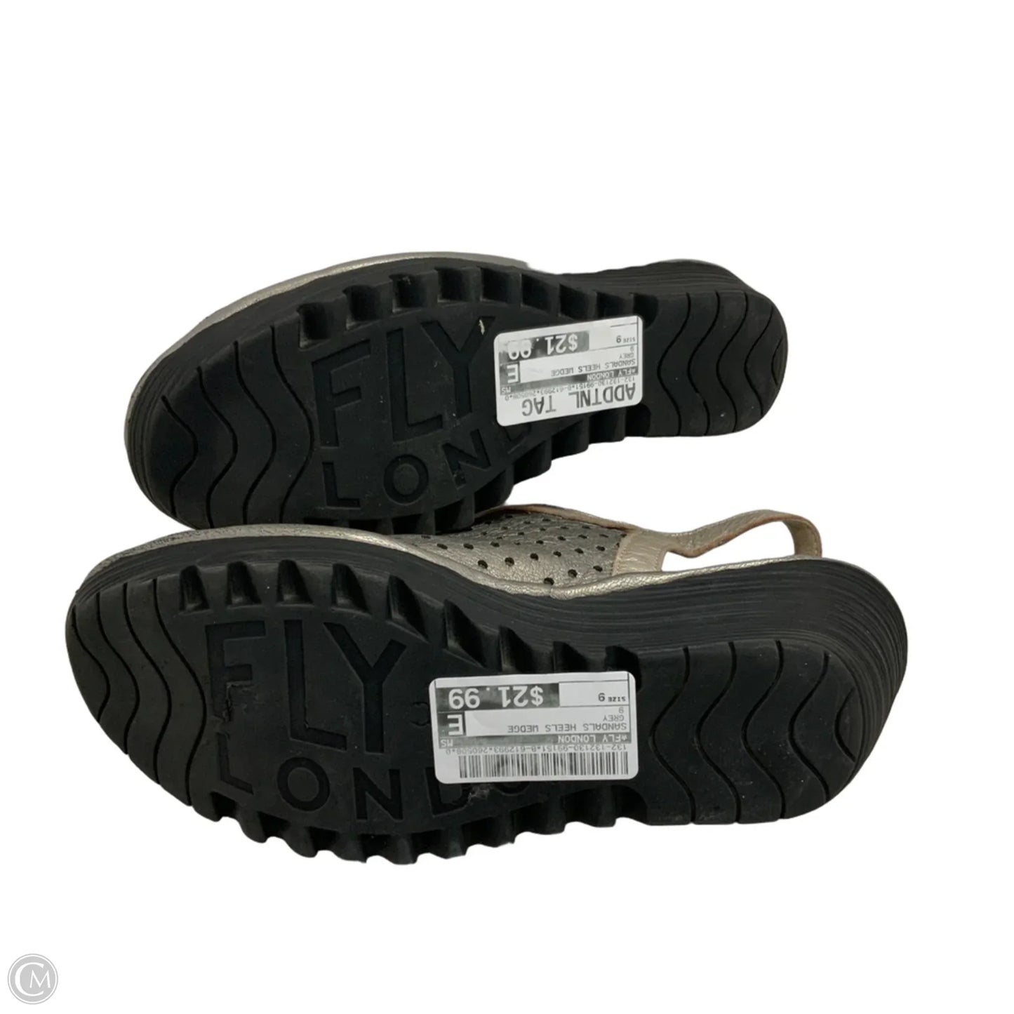 Sandals Heels Wedge By Fly London In Grey, Size: 9